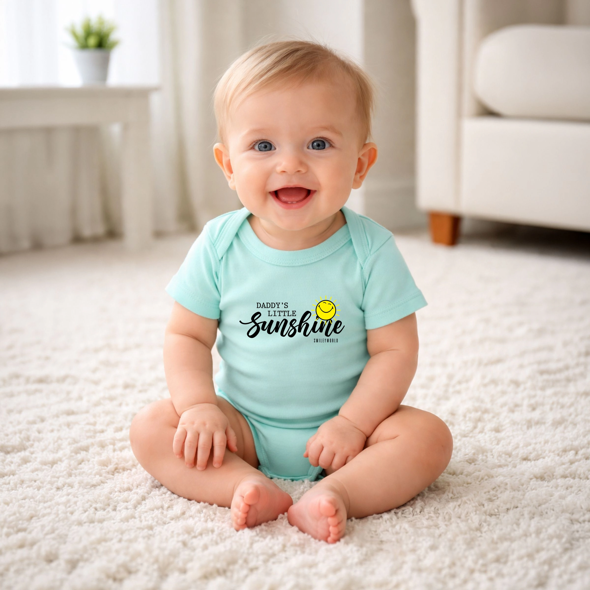 The Juniper Shop - SmileyWorld Daddy's Little Sunshine Baby Short Sleeve Graphic Bodysuit