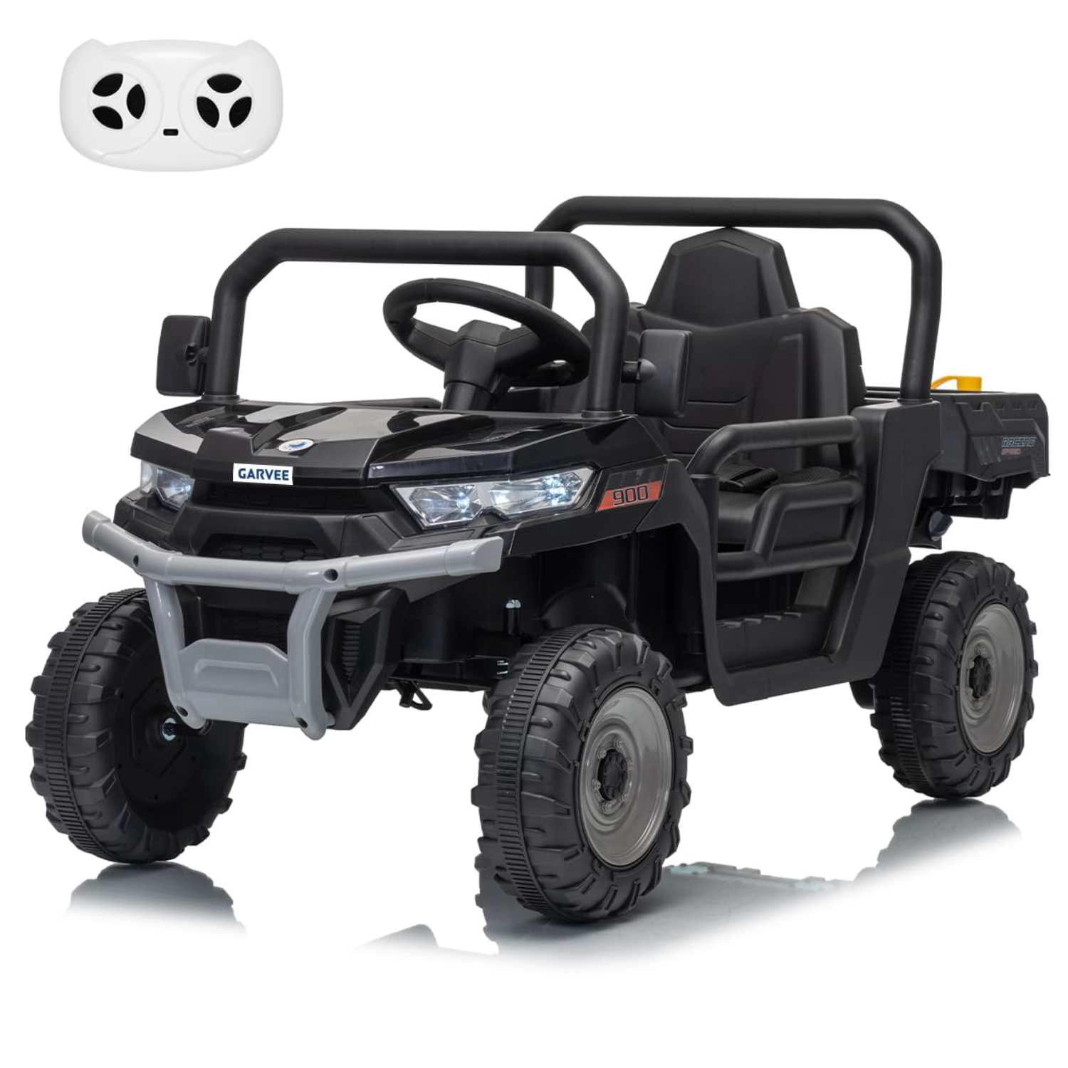 12V Kids Ride On Dump Truck with Parent Remote Control, Electric Farm Powered Bed and LED Lights