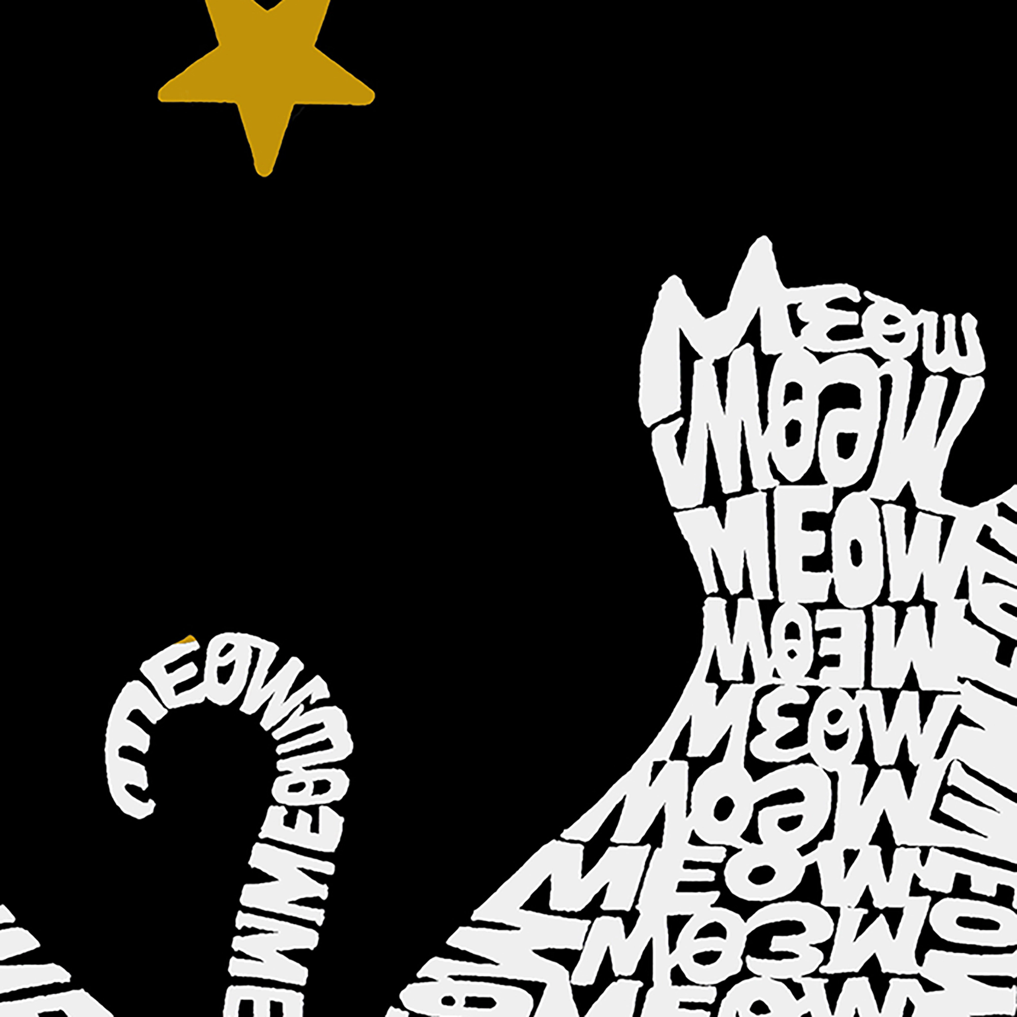 LA Pop Art Cat Moon - Men's Word Hooded Sweatshirt