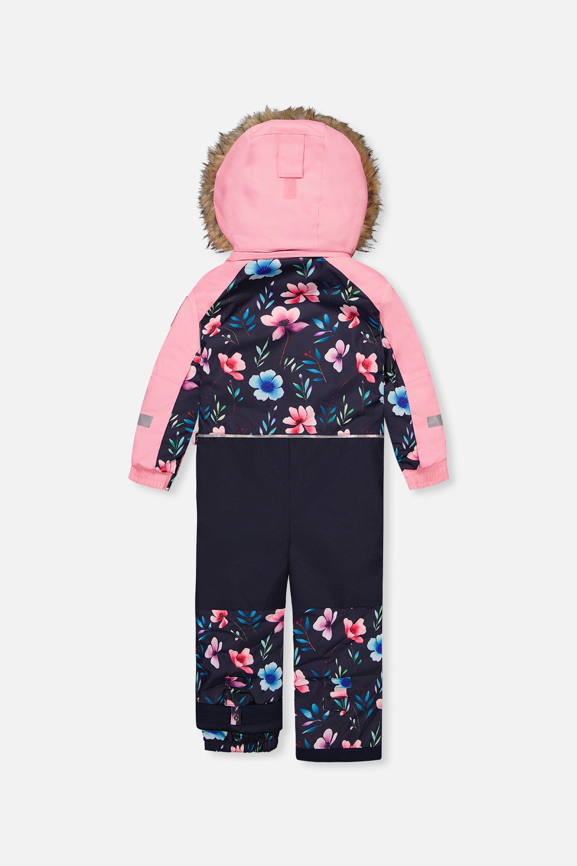 Deux par Girls Floral Print One Piece Play Snowsuit with Detachable Hood