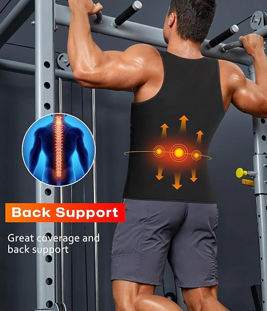Nebility Mens Sauna Suit Waist Trainer Compression Shirt