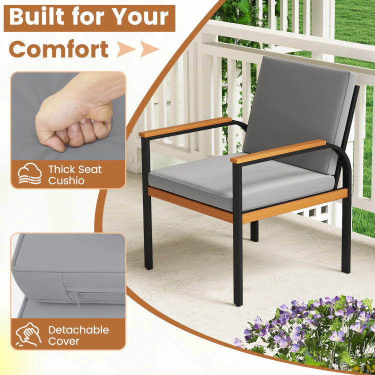 Hivvago 4 Piece Patio Furniture Set With Coffee Table And Loveseat With Removable Cushions