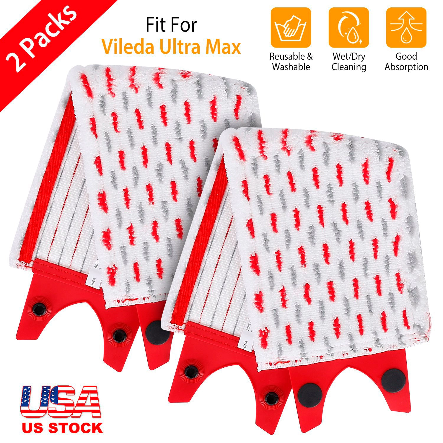 GBruno Washable Fiber Floor Mop Pads For Vileda