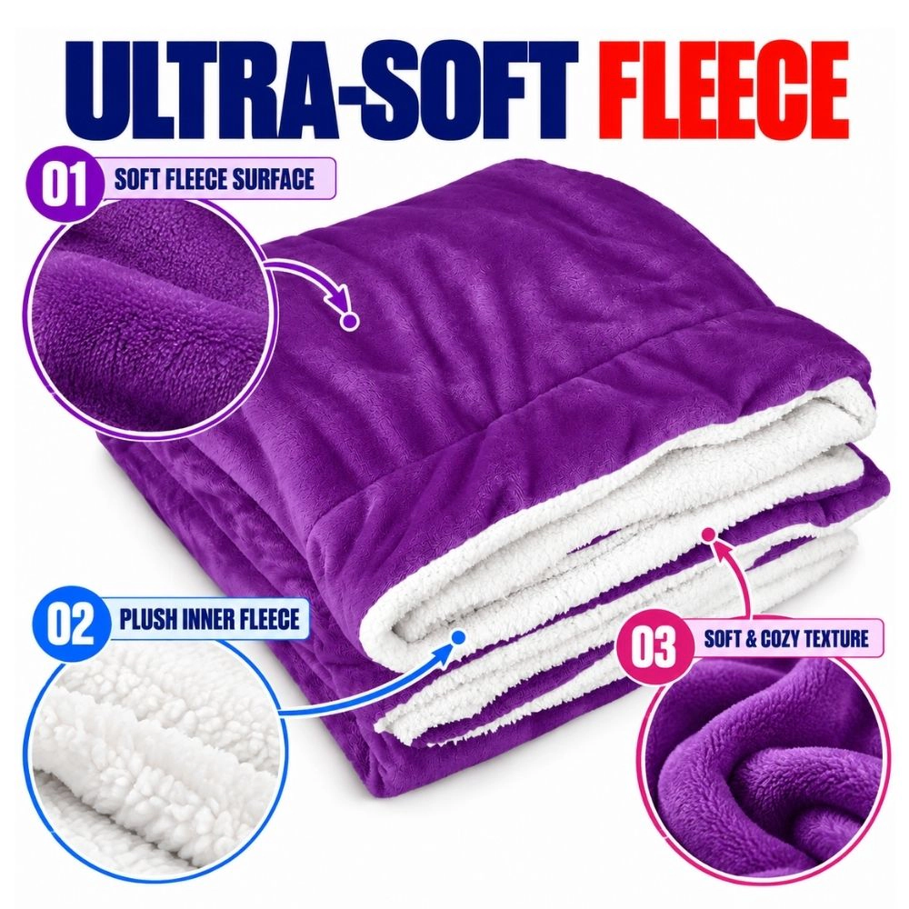 Soft Warm Flannel Blanket for Bed, Sofa & Travel