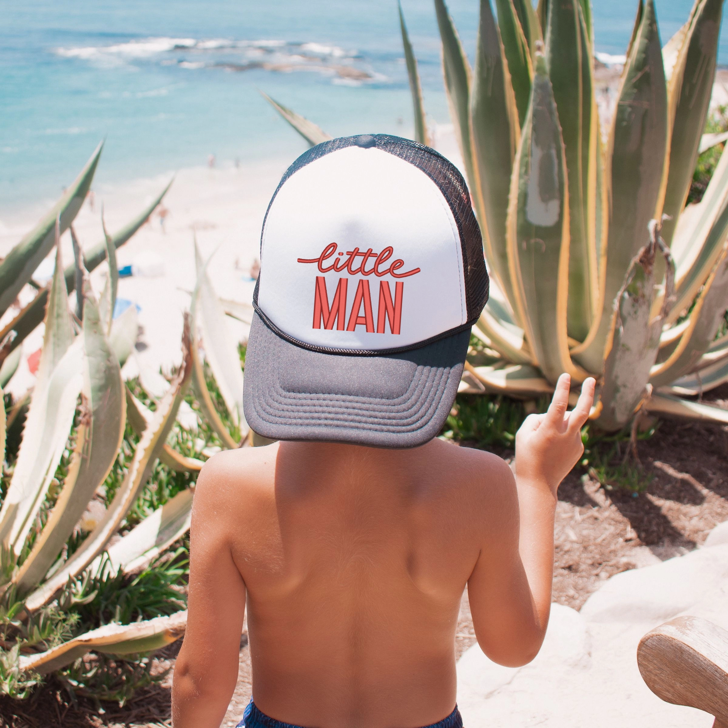 The Juniper Shop - Embroidered Little Man Youth Graphic Foam Trucker Hat