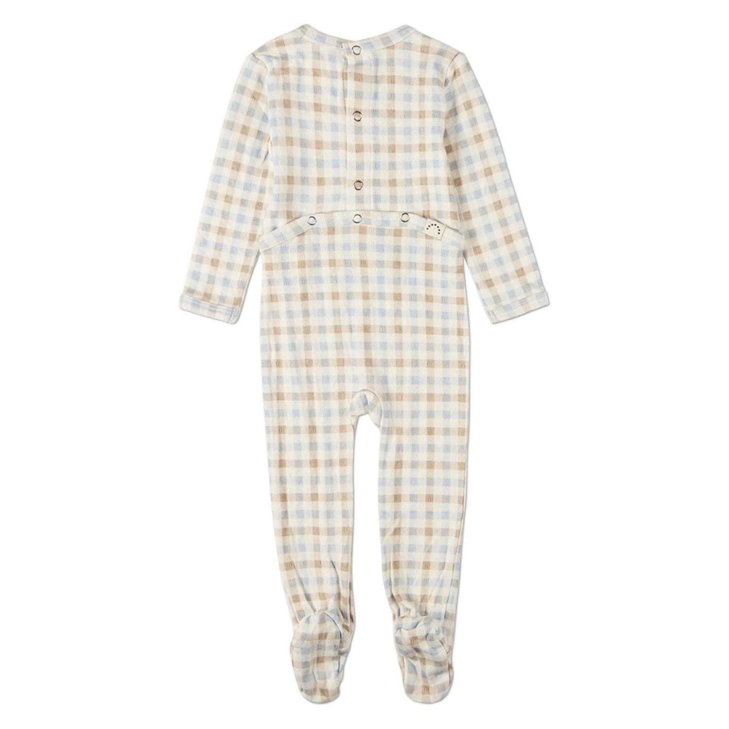 MeMoi Baby "Let Your Dreams Set Sail" Rayon/Cotton Plaid Pointelle Footie