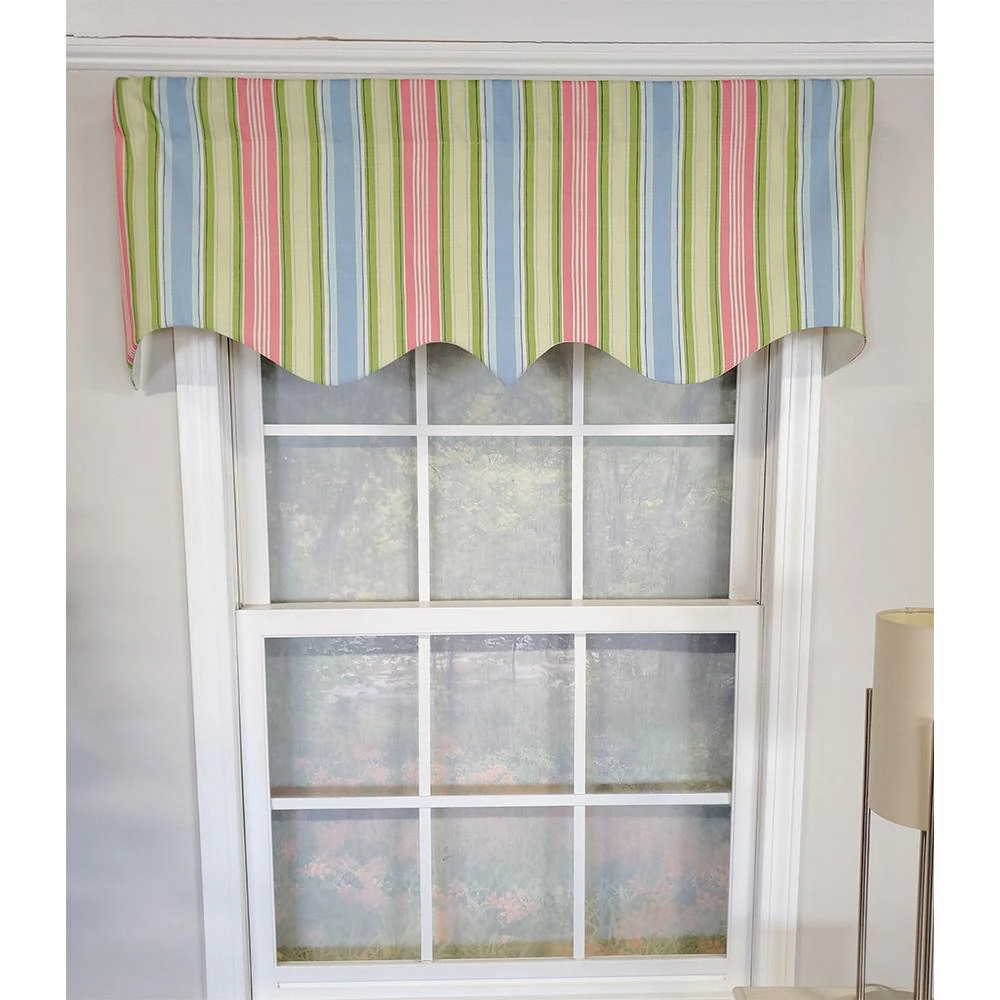 RLF Home Bay Stripe Regal Lining Luxurious and Elegant Window Treatment Valance 50" x 17" Multicolor