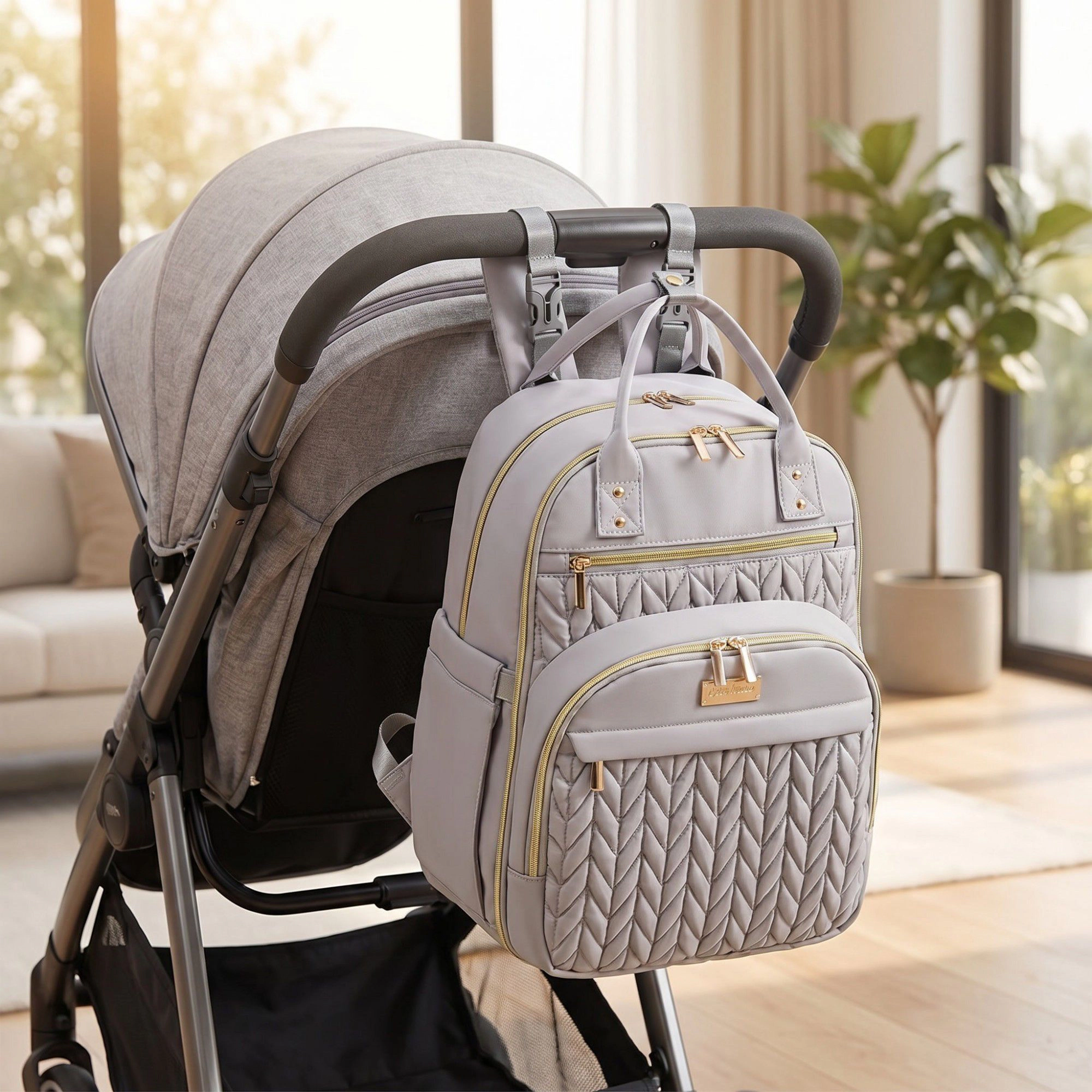 Alilang Women's Diaper Bag Backpack with Changing Pad Multi Pocket Bag Stroller Strap Capacity Organizer 12x9x16.7