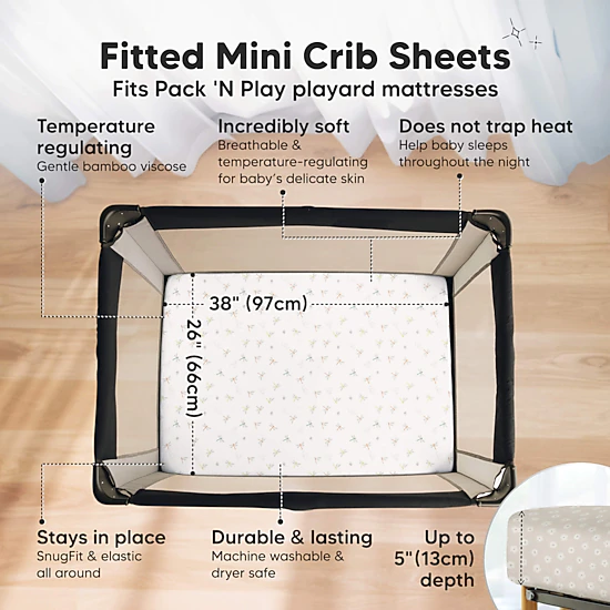 KeaBabies Isla Fitted Mini Crib Sheets
