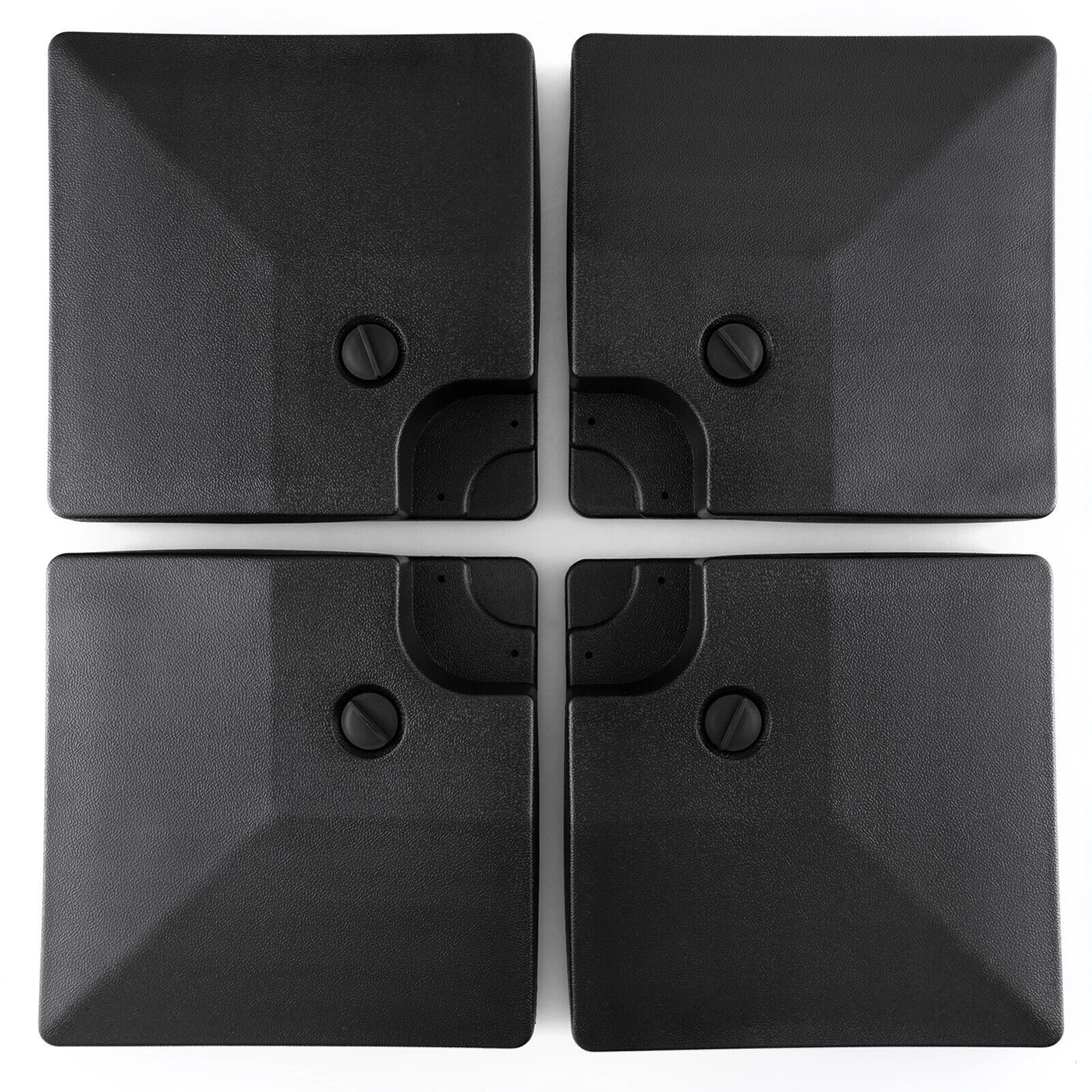 Slickblue Outdoor Cantilever Umbrella Base Plates 4 Pack Fillable Sand or Water Weighted Set Black