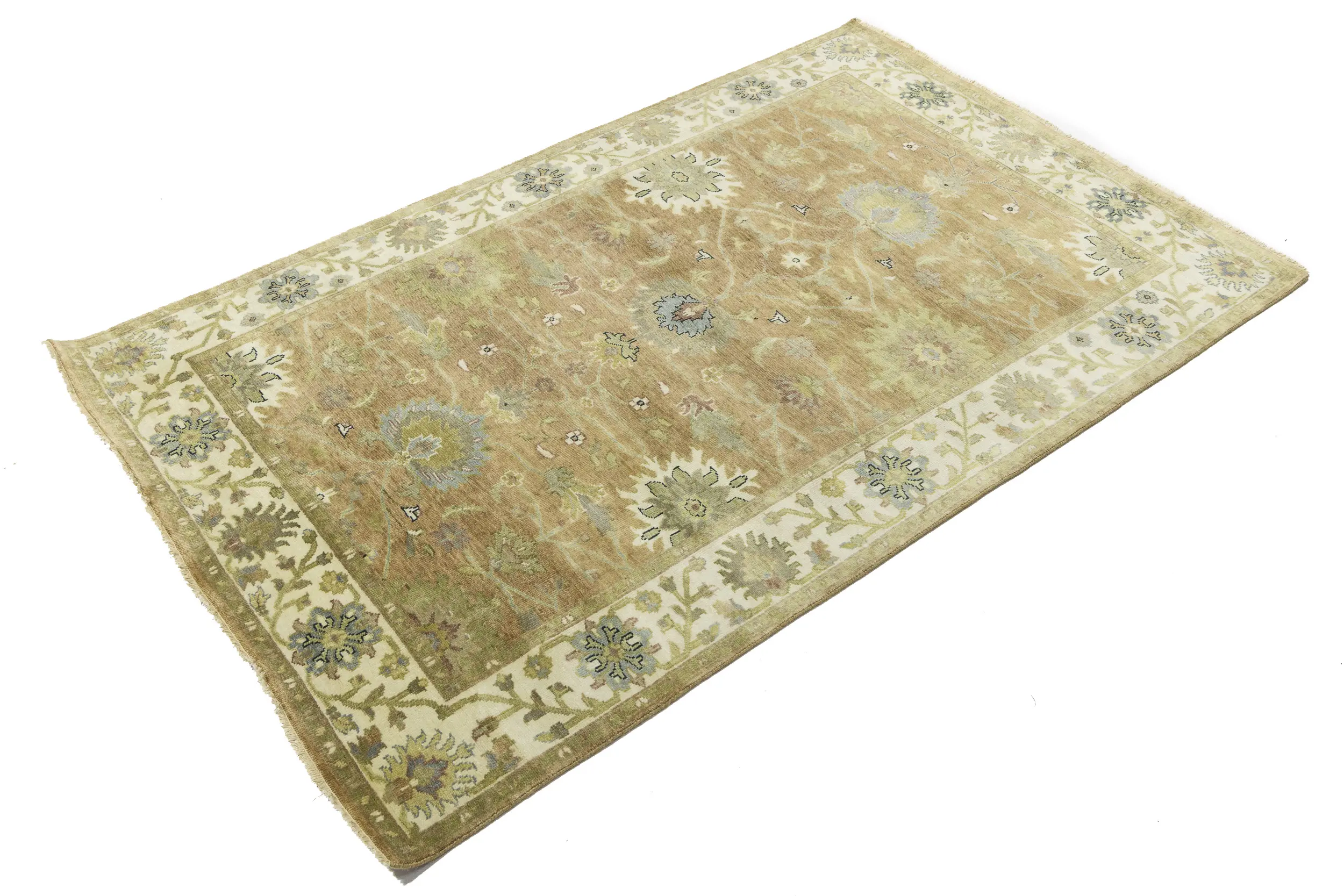 Magic Rugs Light Rust Floral 5x8 Osh Chobi Oriental Rug