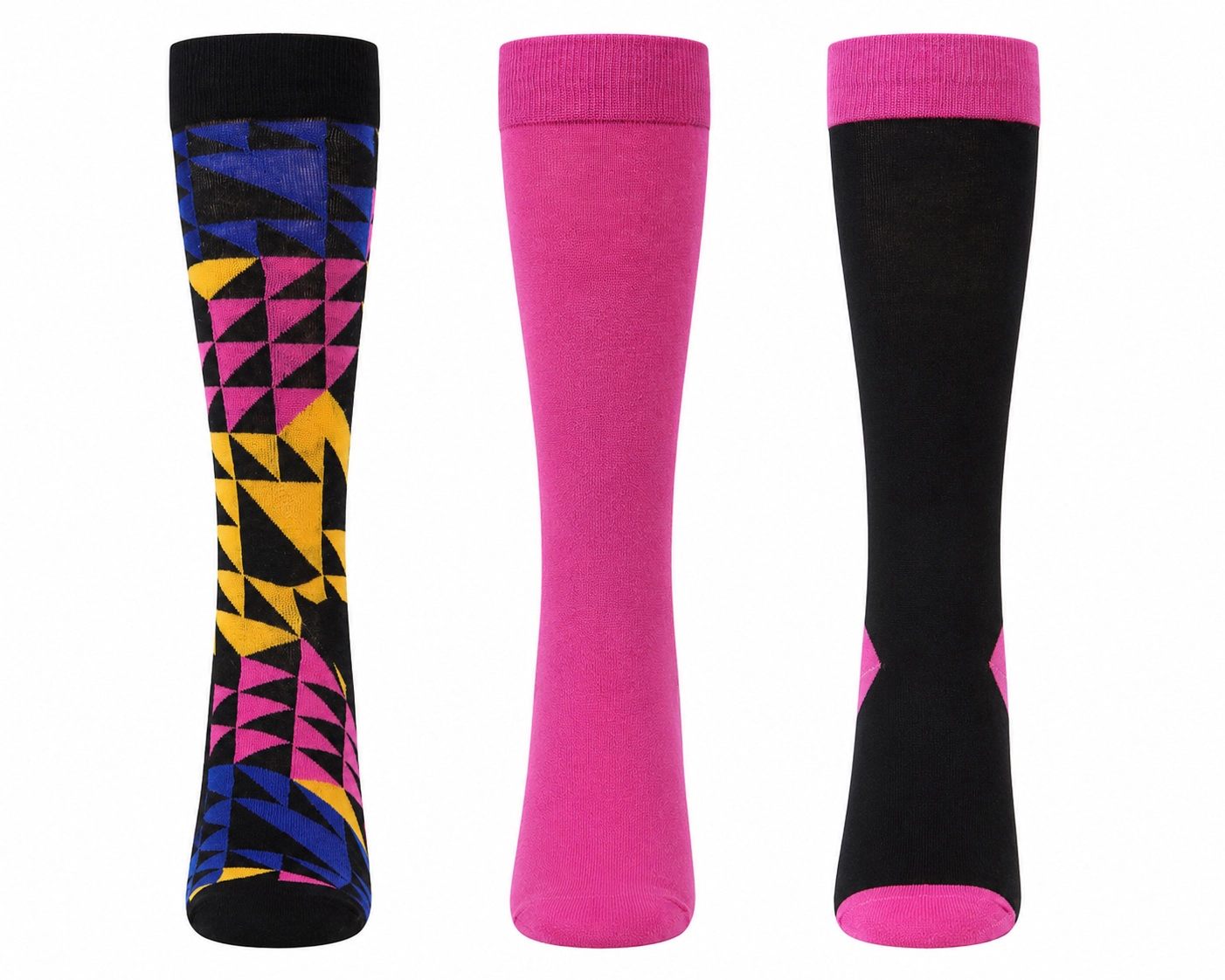 MeMoi Men's 3 Pair Pack Asymmetrical Cotton Blend Crew Socks