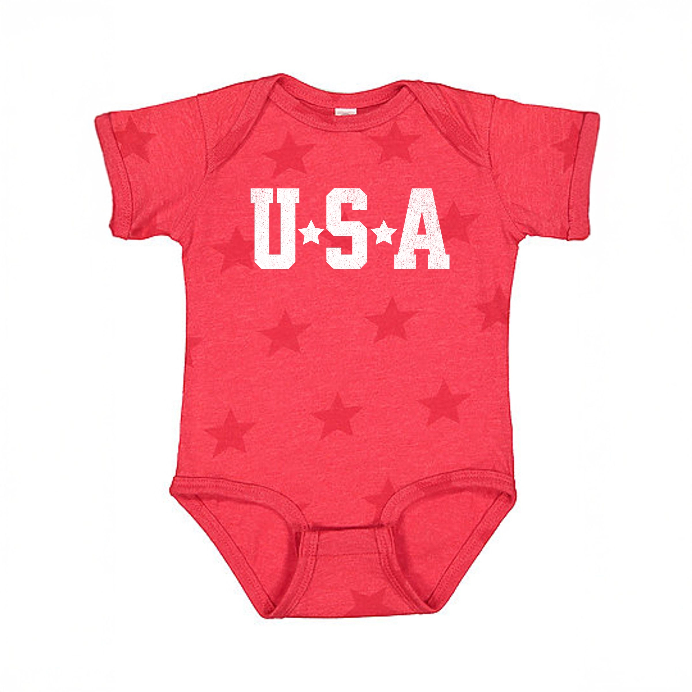 The Juniper Shop - USA Stars Baby Short Sleeve Star Bodysuit
