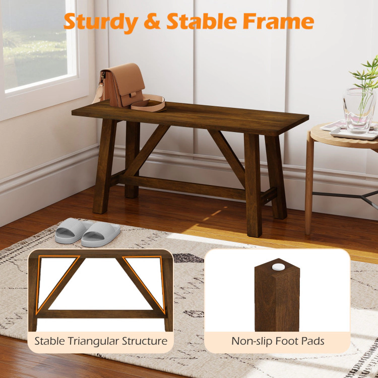 Hivvago Rustic Farmhouse Seating Bench for Dining and Entryway Spaces