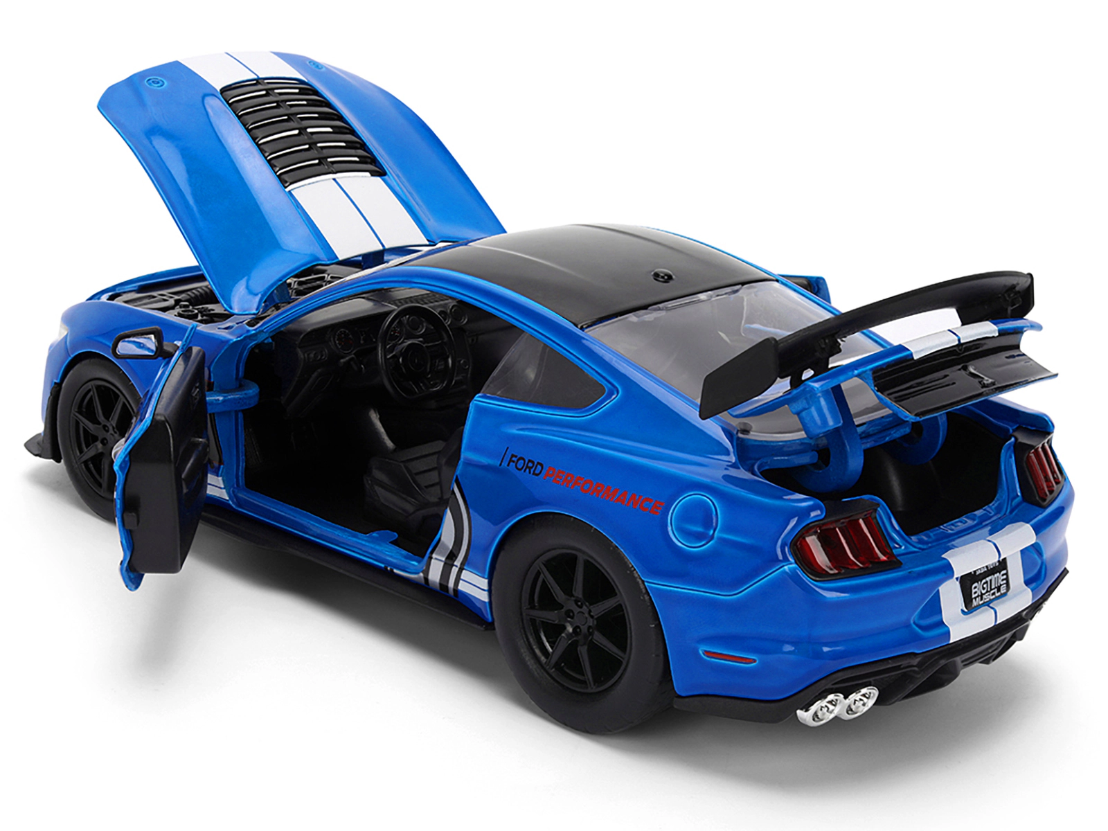 Jada 2020 Ford Mustang Shelby GT500 #65 "Ford Performance" Blue with Black Top and White Stripes "Bigtime
