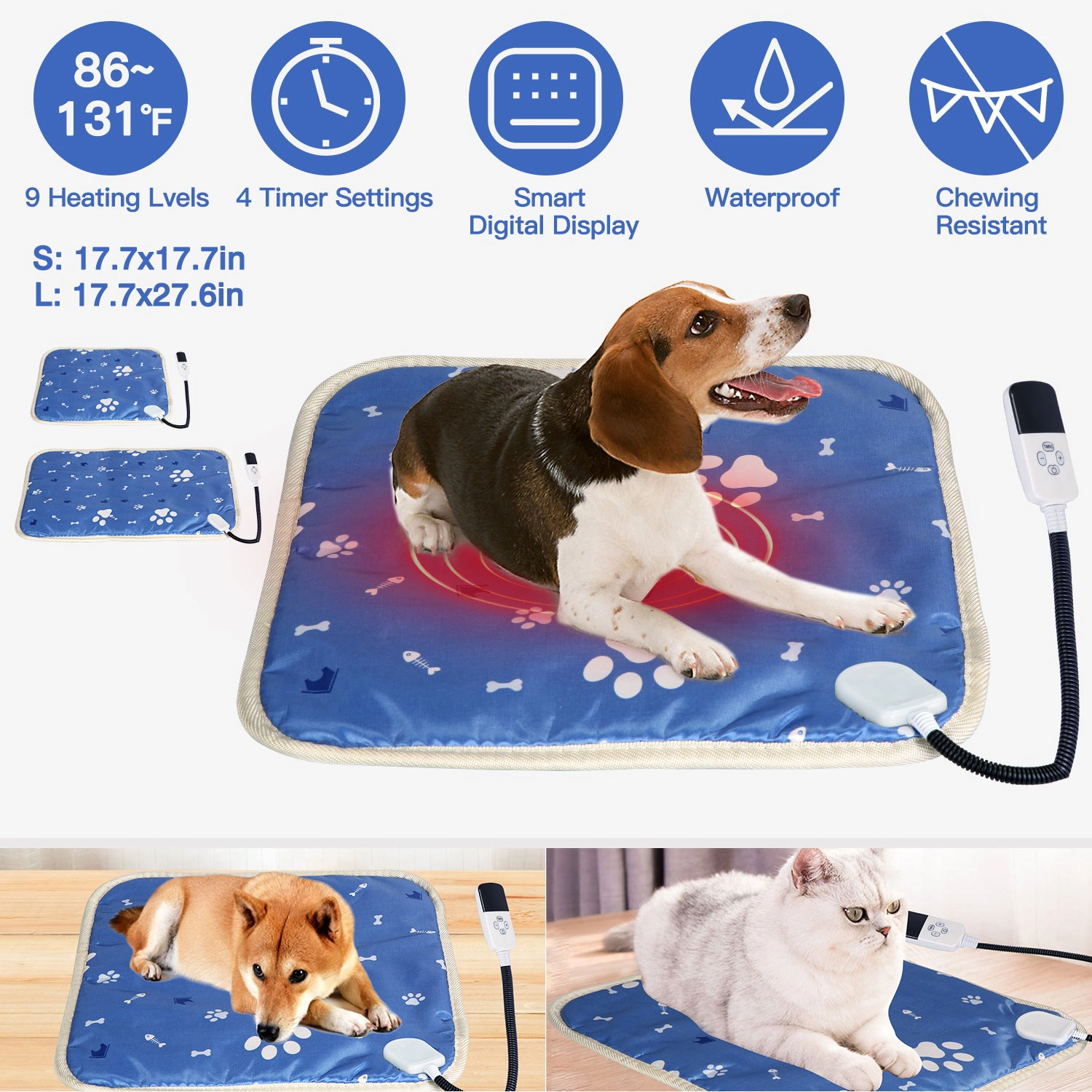 GBruno Waterproof Pet Heating Pad 45 Cm