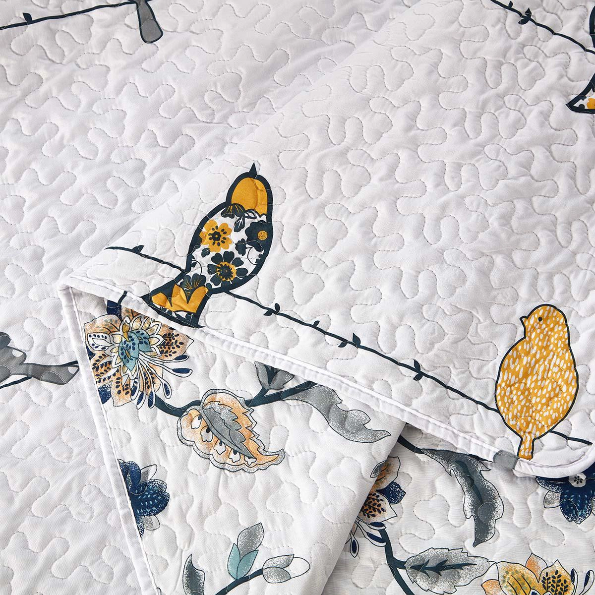Egyptian Linens Ayat Birds Reversible Microfiber Quilt Set