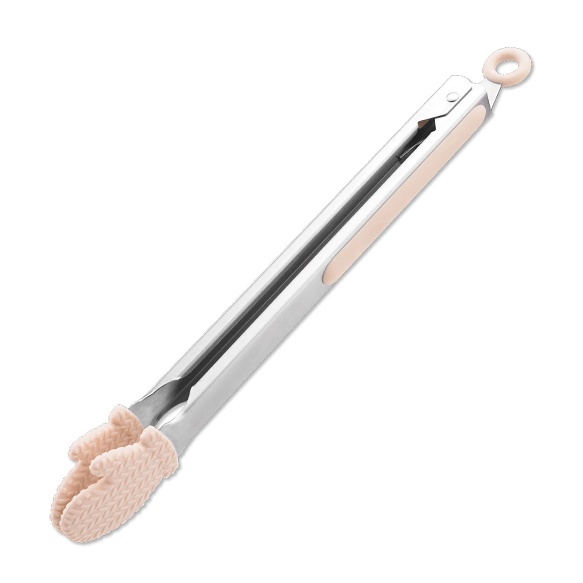 Alilang Women Stainless Steel Kitchen Tongs with Silicone Tips Non Slip Serving Utensil Set 2 Piece