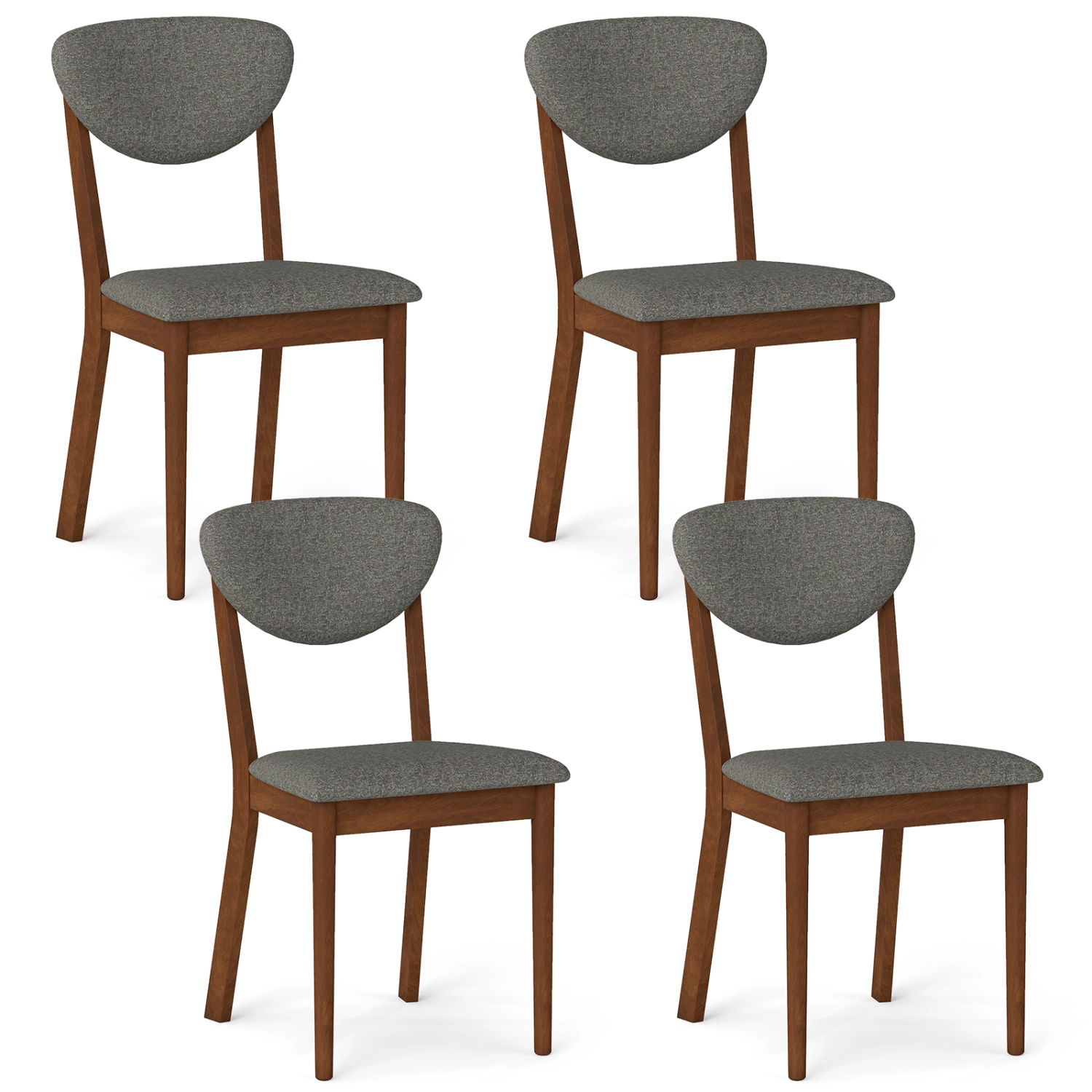 LJG Wooden Dining Chairs Set of 4 with Padded Seat Back for Dining Room