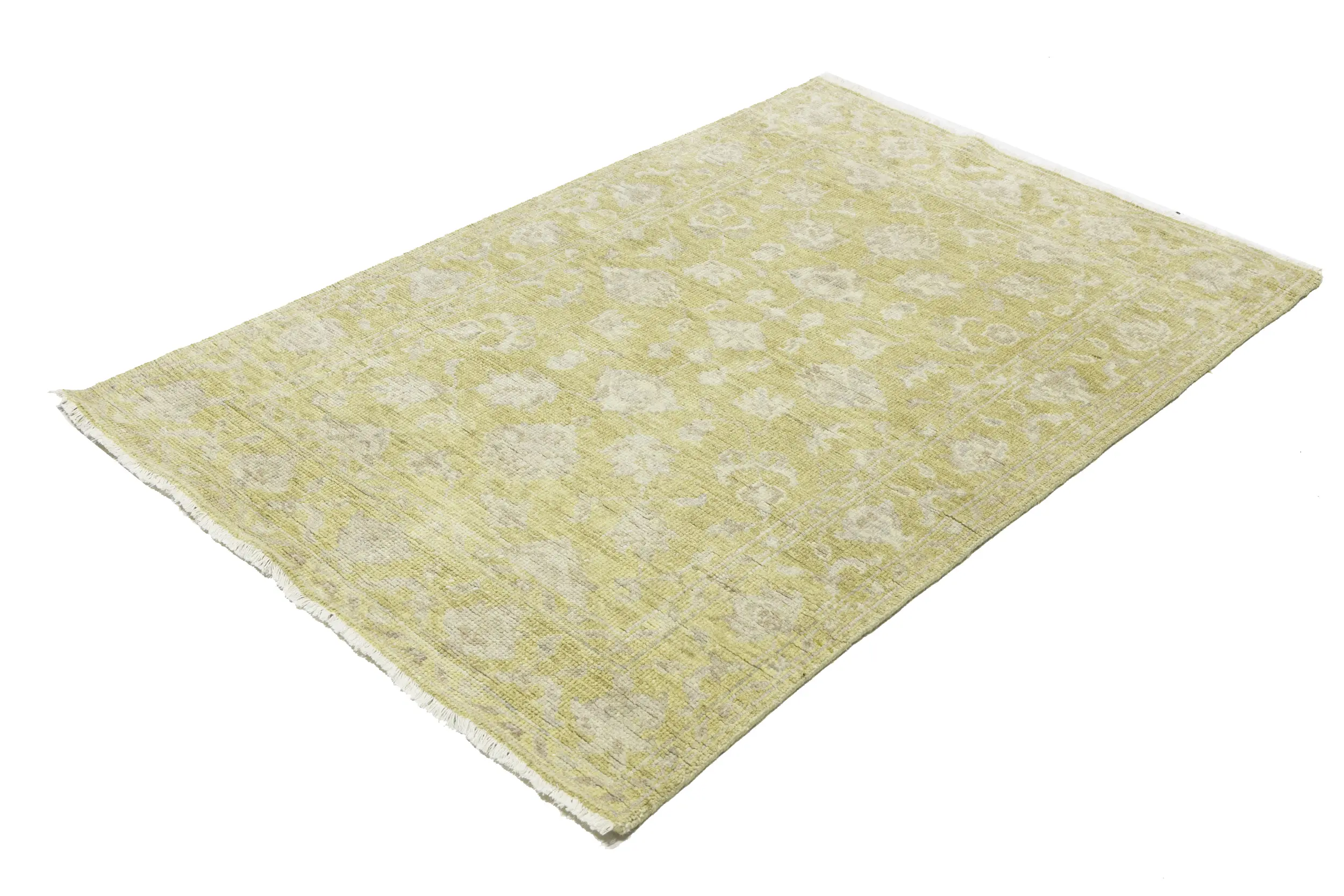 Magic Rugs Muted Golden Yellow Floral 3X5 Transitional Oriental Rug
