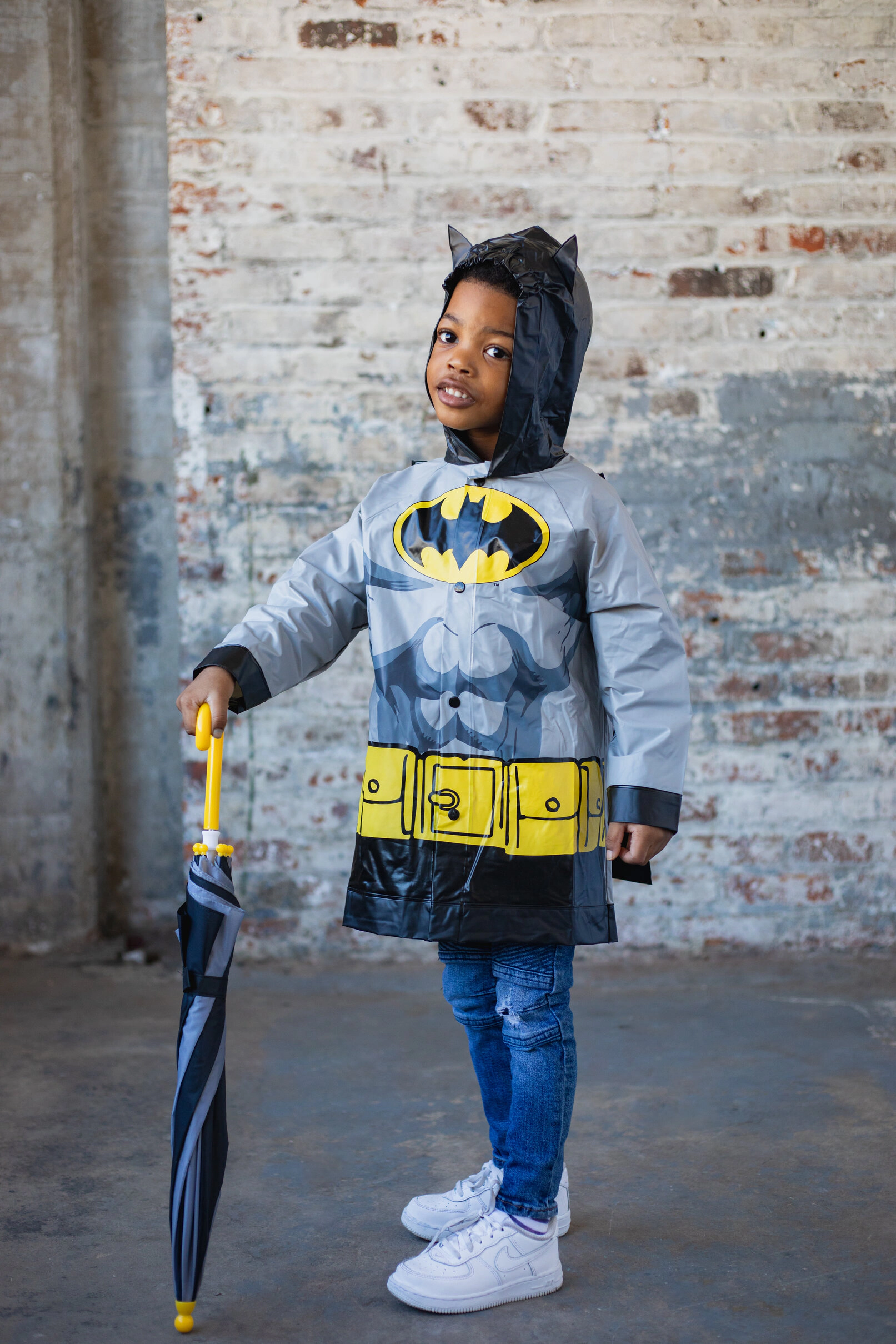 DC Comics Justice League Cosplay 3-Piece Rain Jacket and Umbrella Set