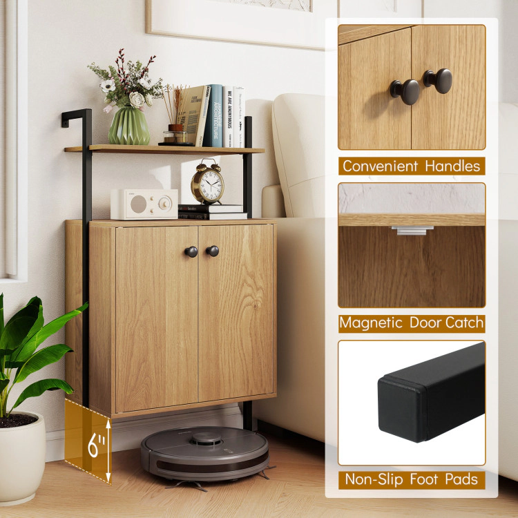 Hivvago 2-Door Wall Mount Bookshelf with Storage Cabinet
