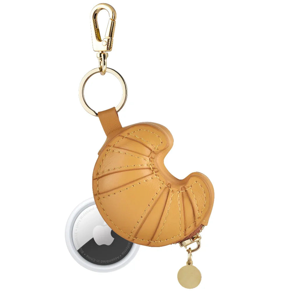 Posh Tech Unisex Croissant Leather Bag Charm for Airtag