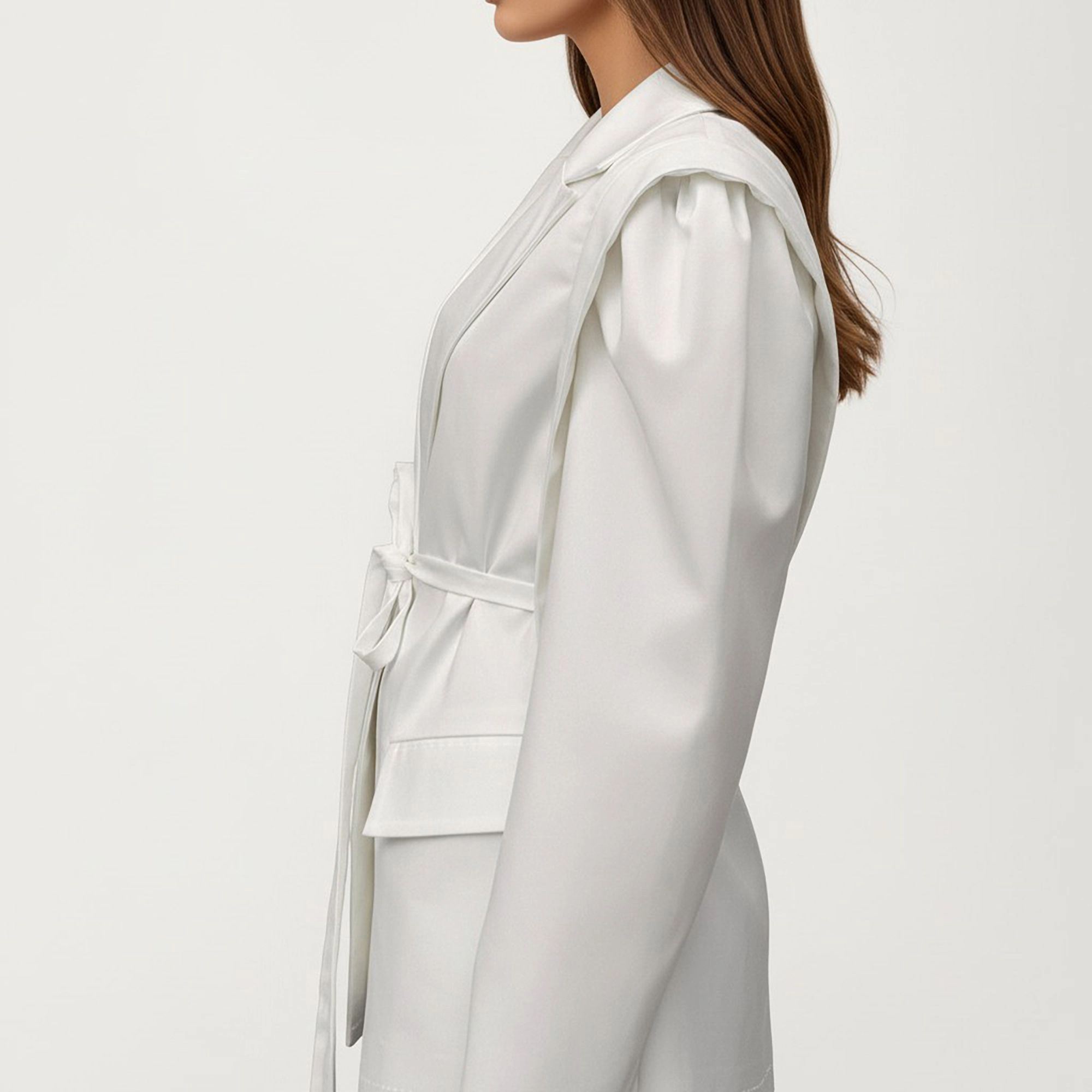 Anna-Kaci Women's Long Sleeve Tailored Blazer with Tie Waist and Structured Lapel