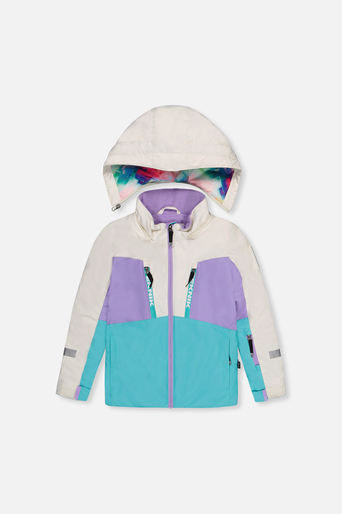 Deux par Girls Two Piece Teknik Diamond Pattern Snowsuit with Hooded Jacket and Snow Pants