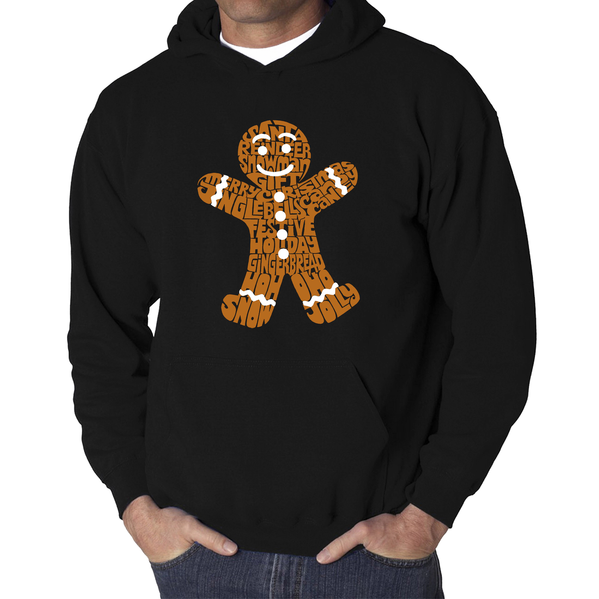 LA Pop Art Gingerbread - Men's Word Hooded Sweatshirt
