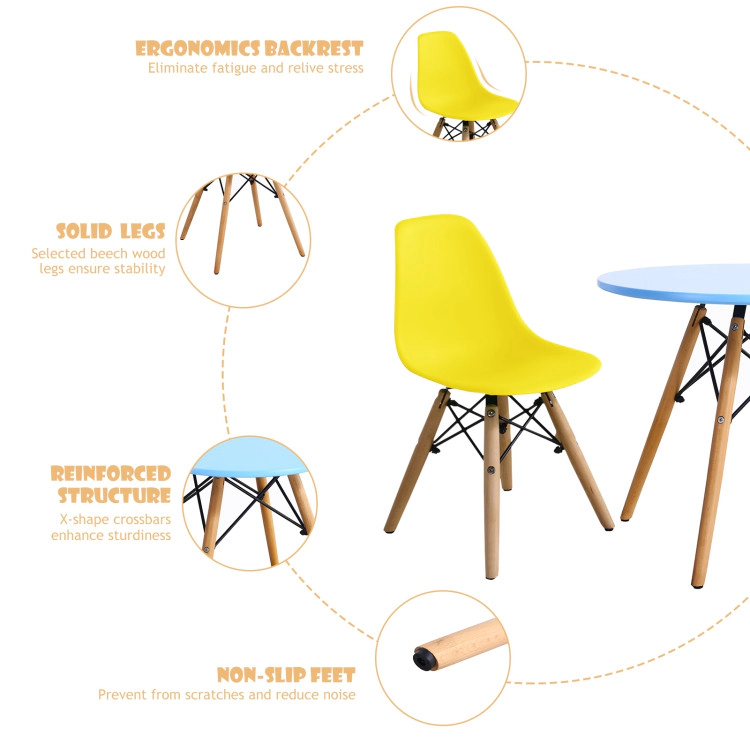 Hivvago 5 Pieces Kids Mid-Century Modern Table Chairs Set