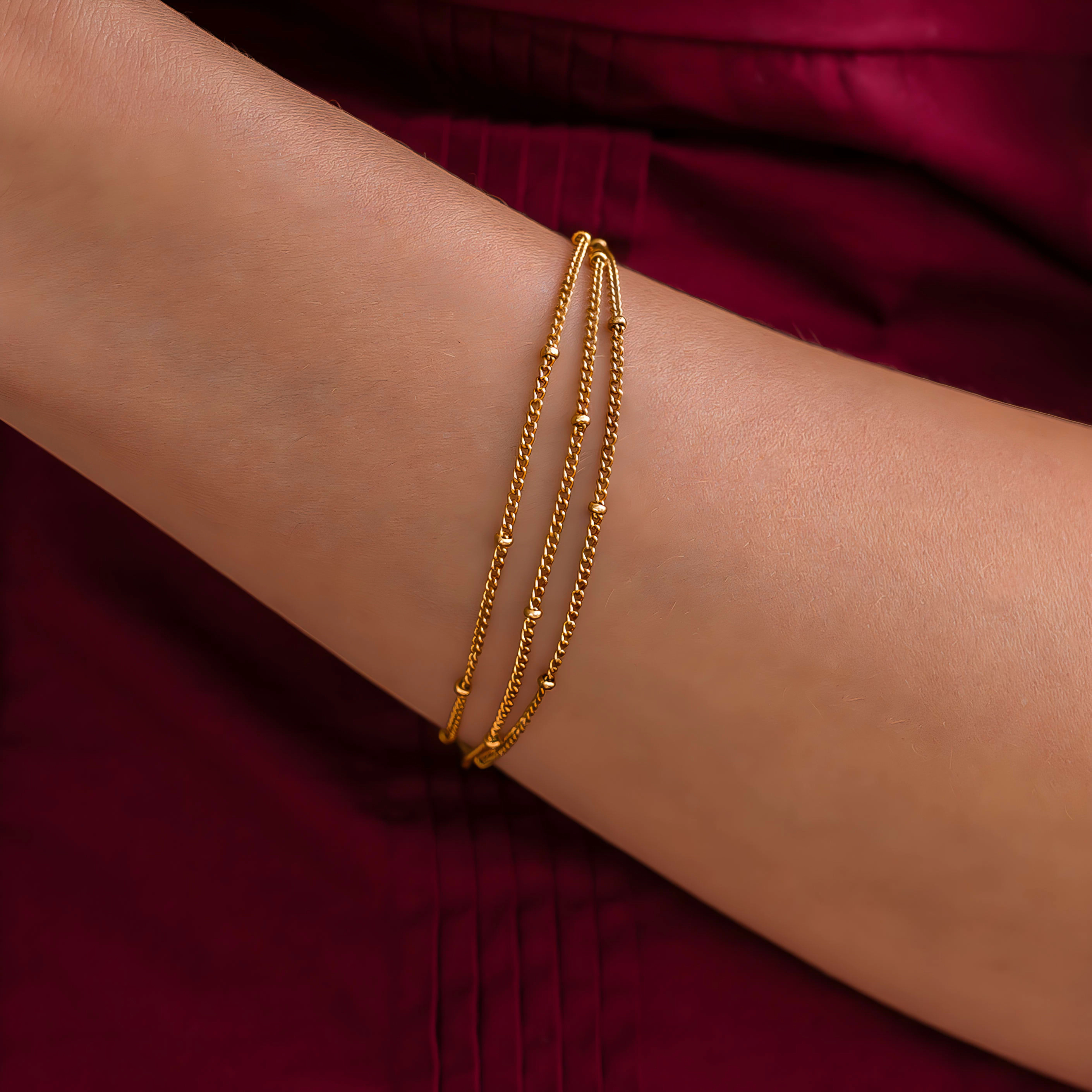 Mint & Lily Women's Triple Layer Satellite Chain Bracelet