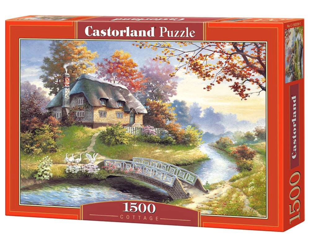 CASTORLAND 1500 Piece Jigsaw Puzzles, Cottage, Charming Nook, Pond, Countryside, Adult Puzzles, C-150359-2