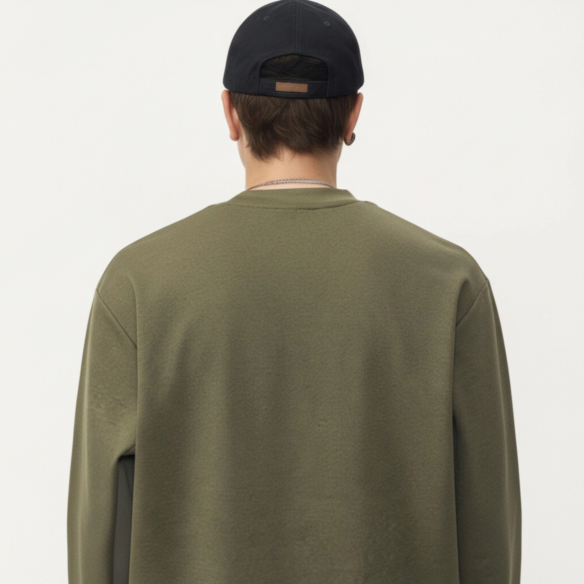 Anna-Kaci Men's Long Sleeve Crewneck Top with Utility Chest Pocket and Relaxed Fit