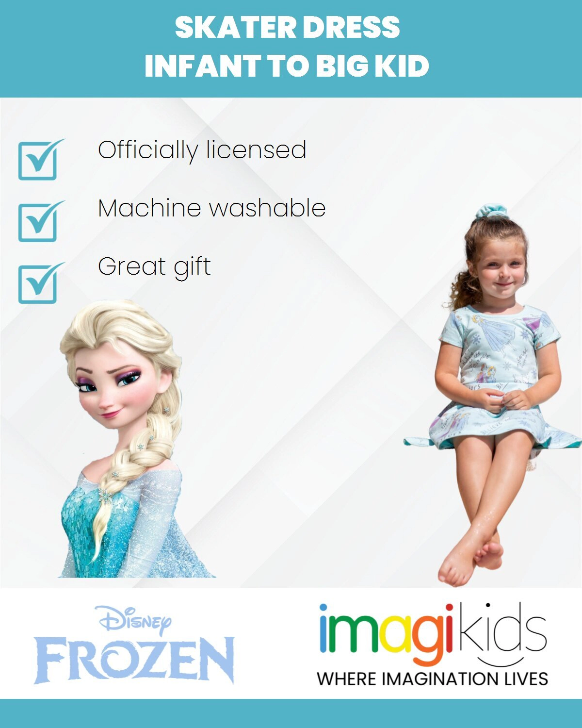 Disney Girls' Skater Dress and Scrunchie Set
