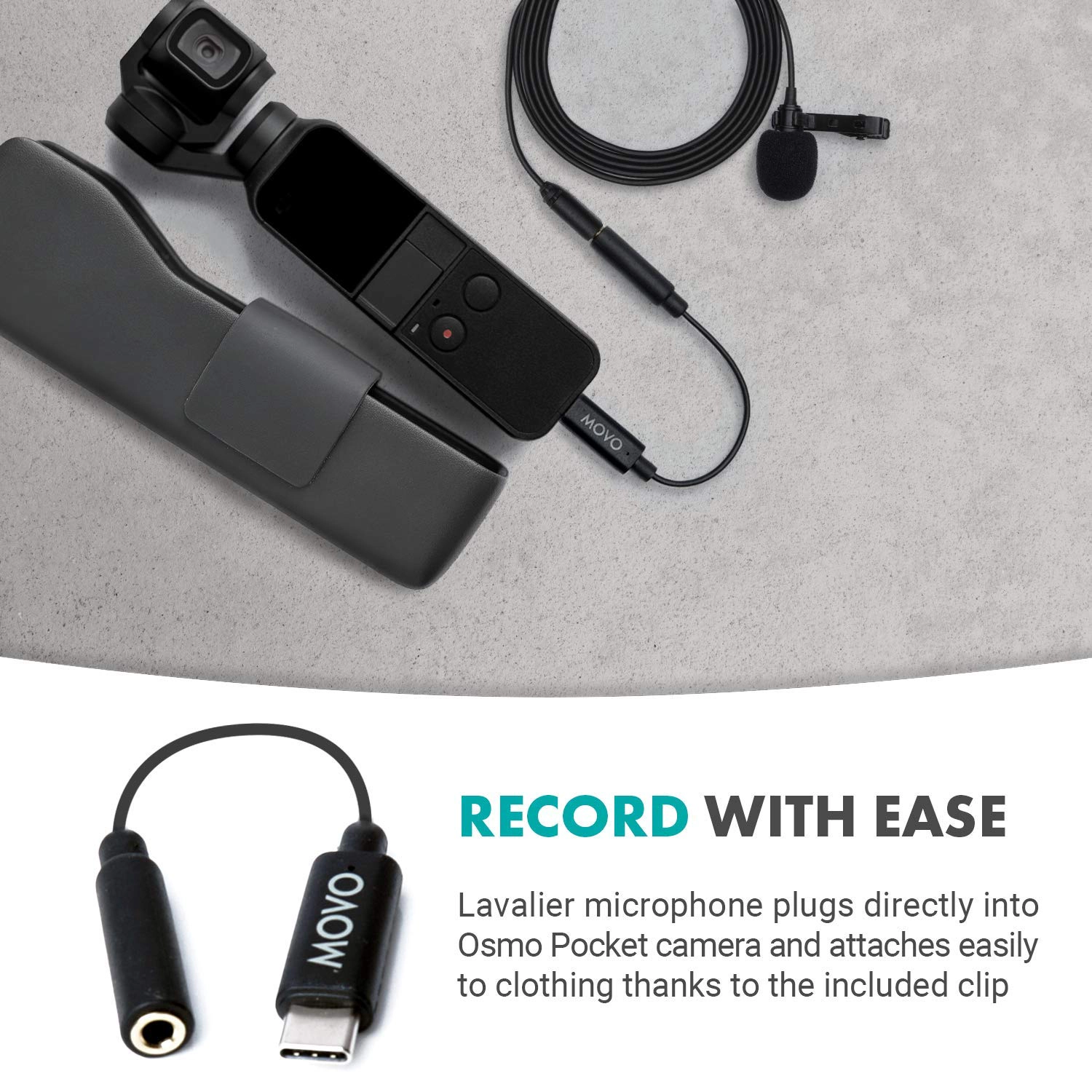 Movo DM1P Lavalier Microphone Compatible with The DJI OSMO Pocket