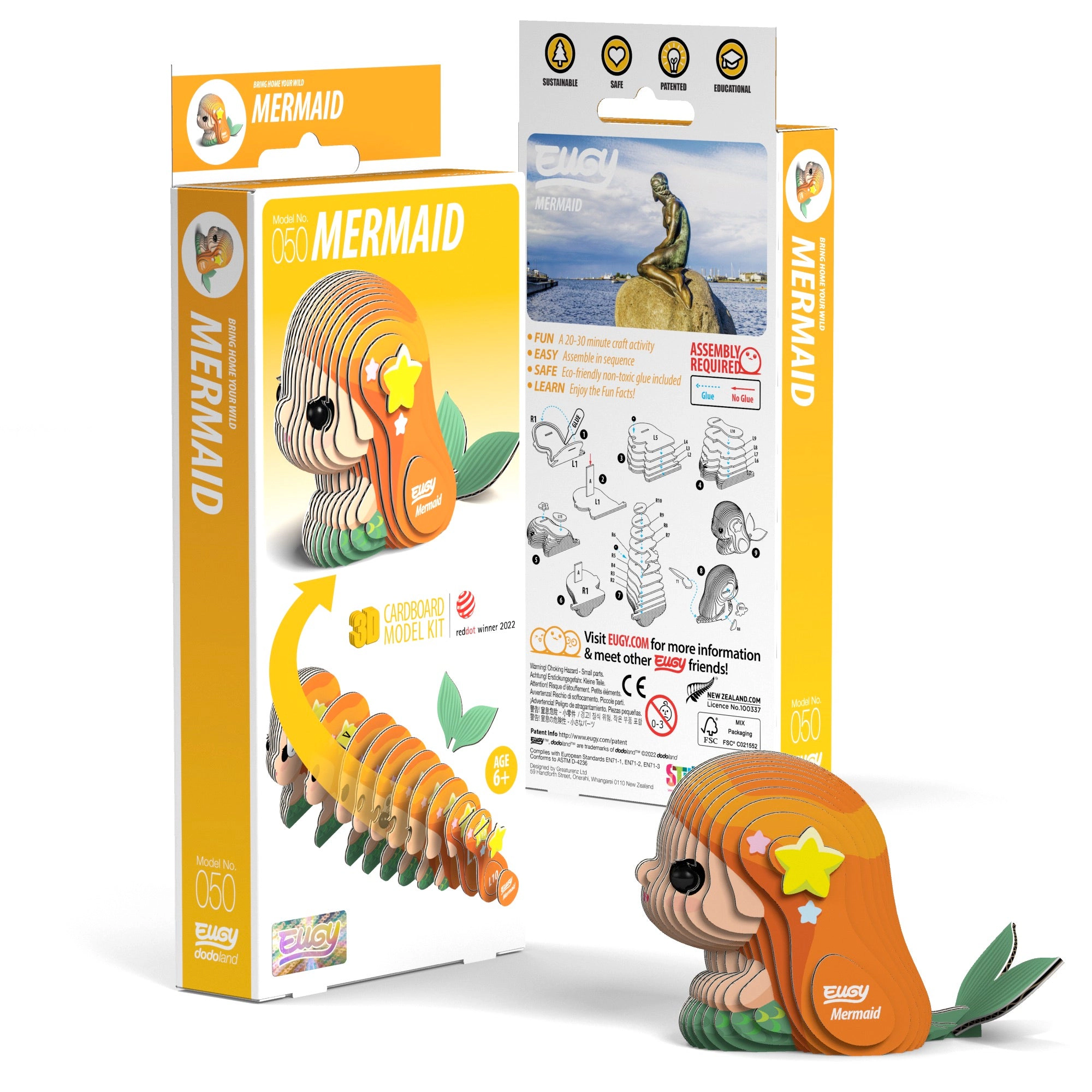 EUGY Mermaid 3D Puzzle - contains 25 puzzle pieces