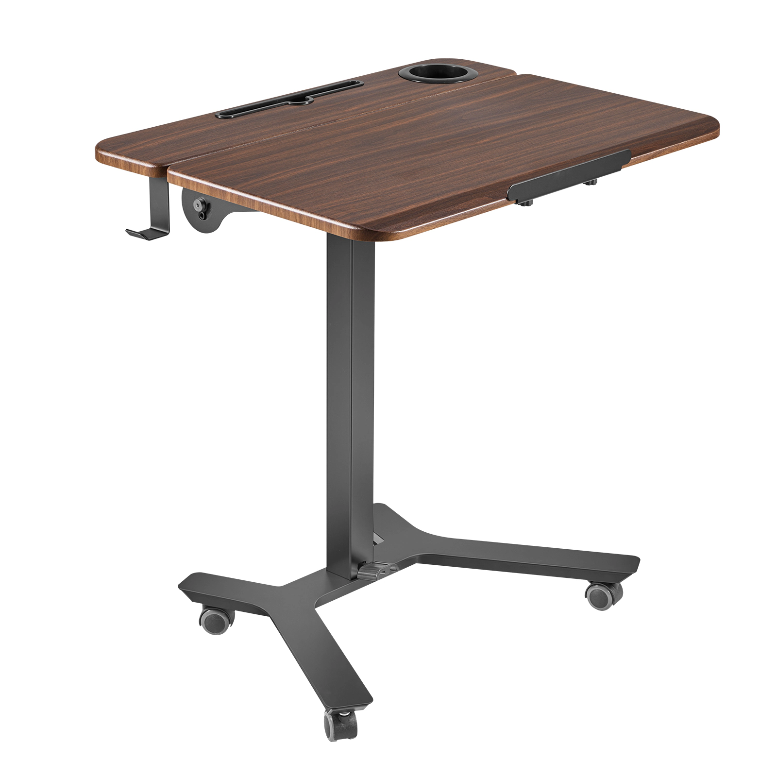 HONGGE Standing Desk, Adjustable Height Mobile Stand Up Desk with Casters, Small Computer Sit Stand Desk