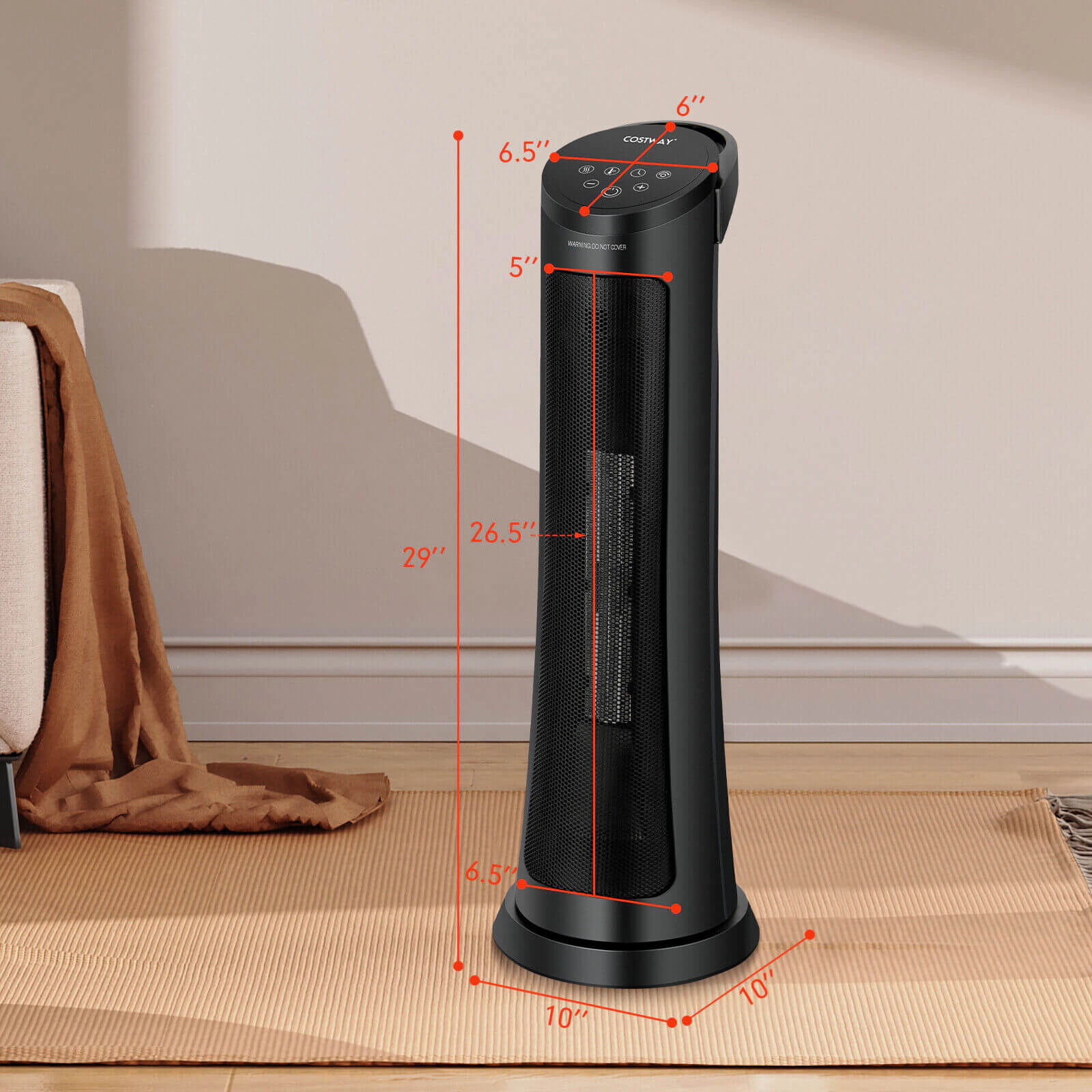 SlickBlue 1500W Ceramic Space Heater with Remote Control and Timer