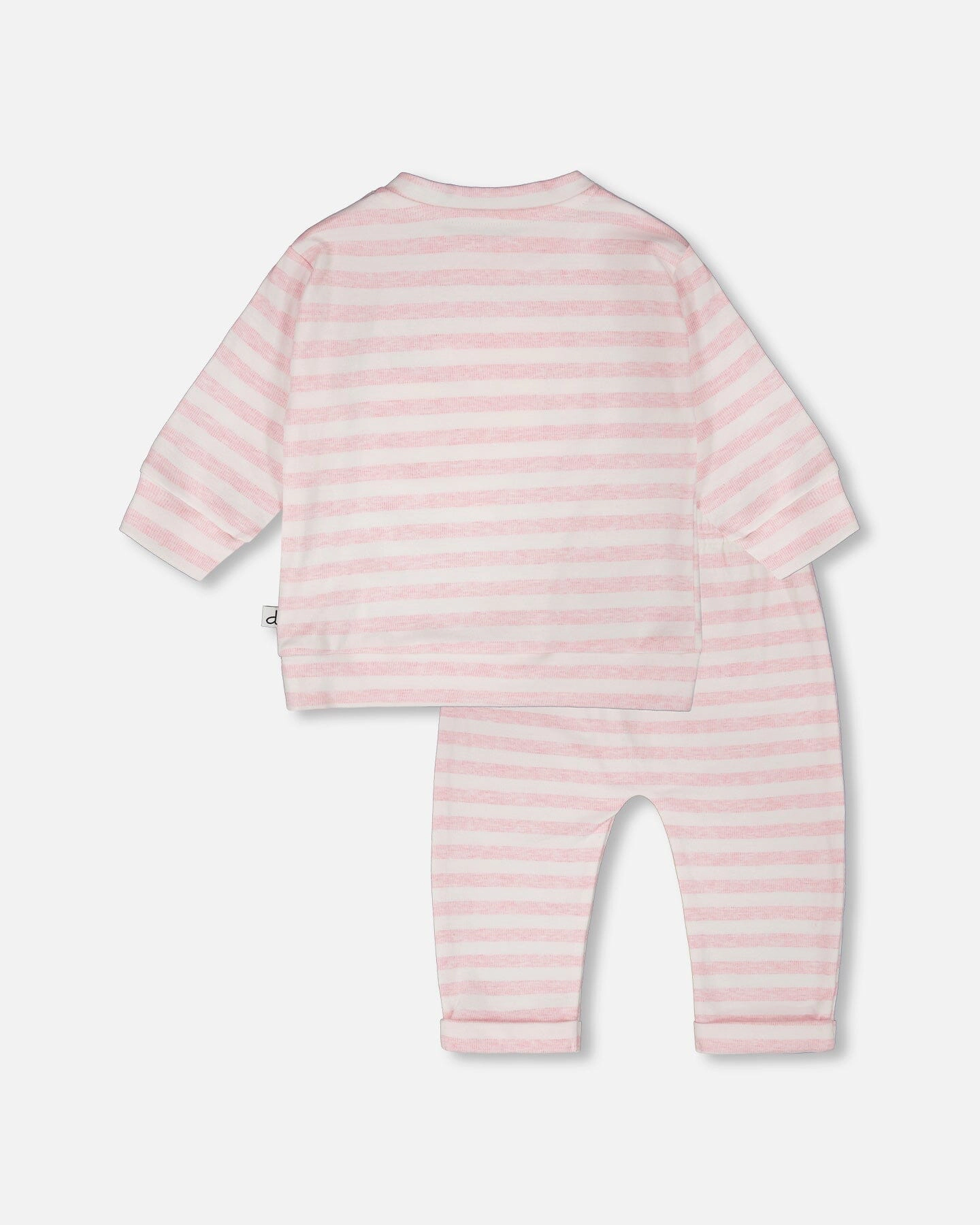 Deux par Girls Cotton Jersey Top and Pants Set Stripes