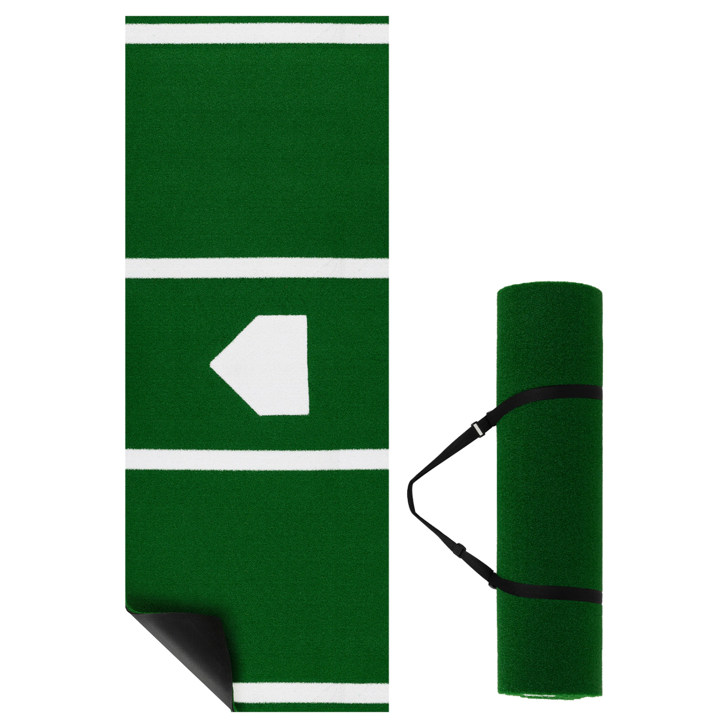 LJG Kids 10 x 3.8 ft Baseball and Softball Hitting Mat with Home Plate