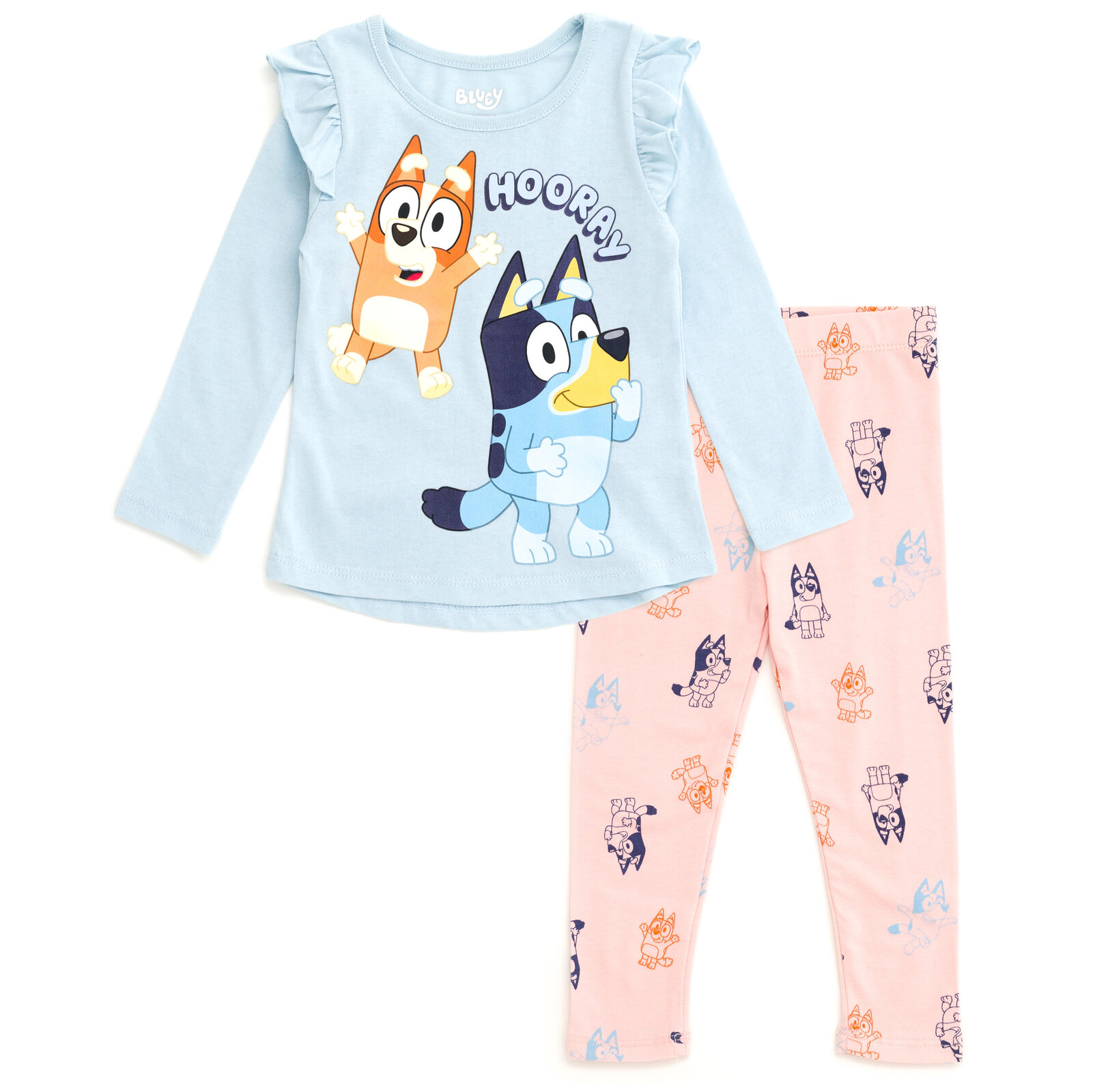 Bluey Girls' 2-Piece Long Sleeve Tee and Leggings Set