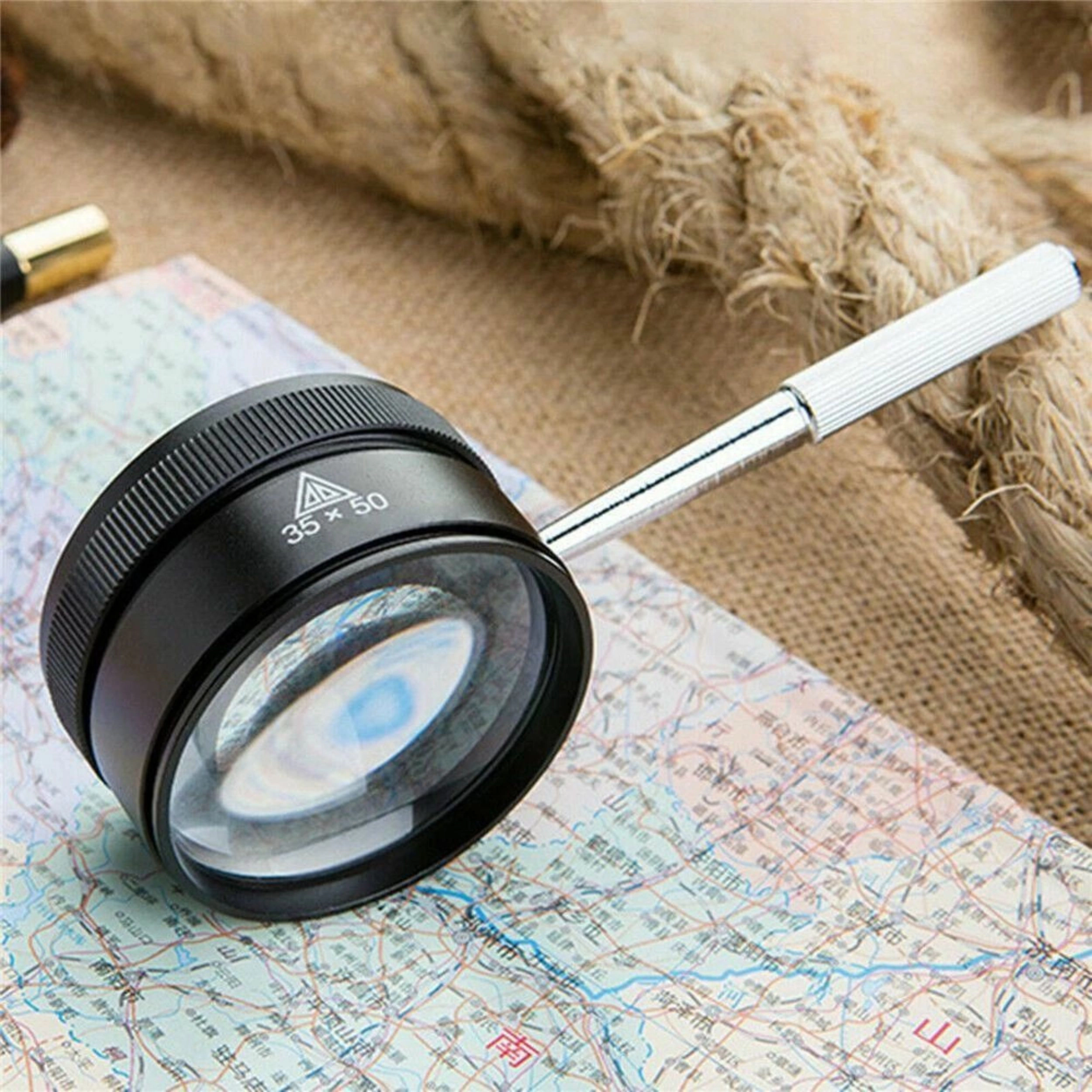 Home Collection 35X High Power Magnifying Glass with Non Slip Handle