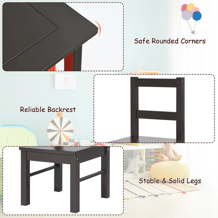 Hivvago 2-In-1 Kids Activity Table And 2 Chairs Set With Storage Building Block