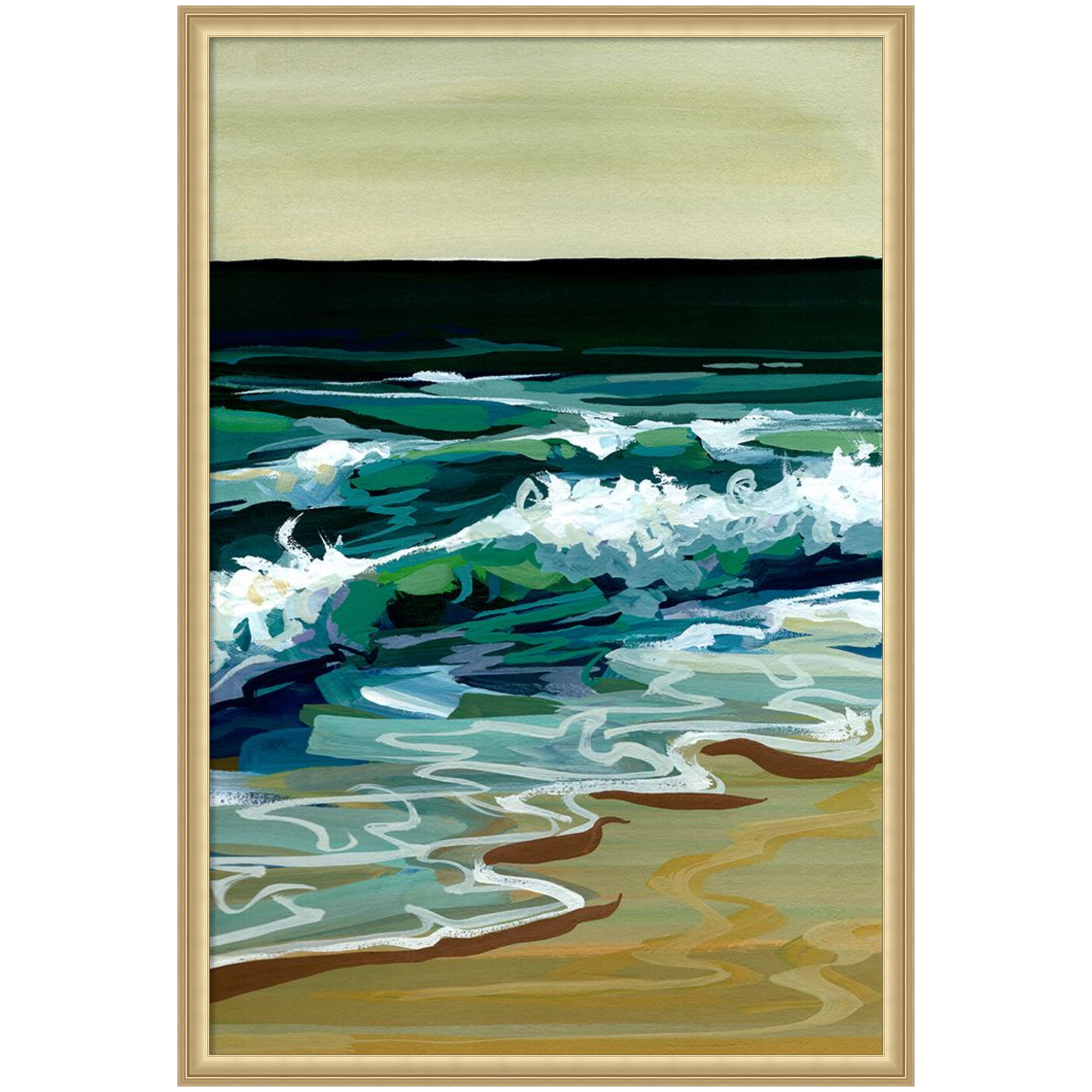 Amanti Art Dark Waves by Brook Page Framed Canvas Wall Print