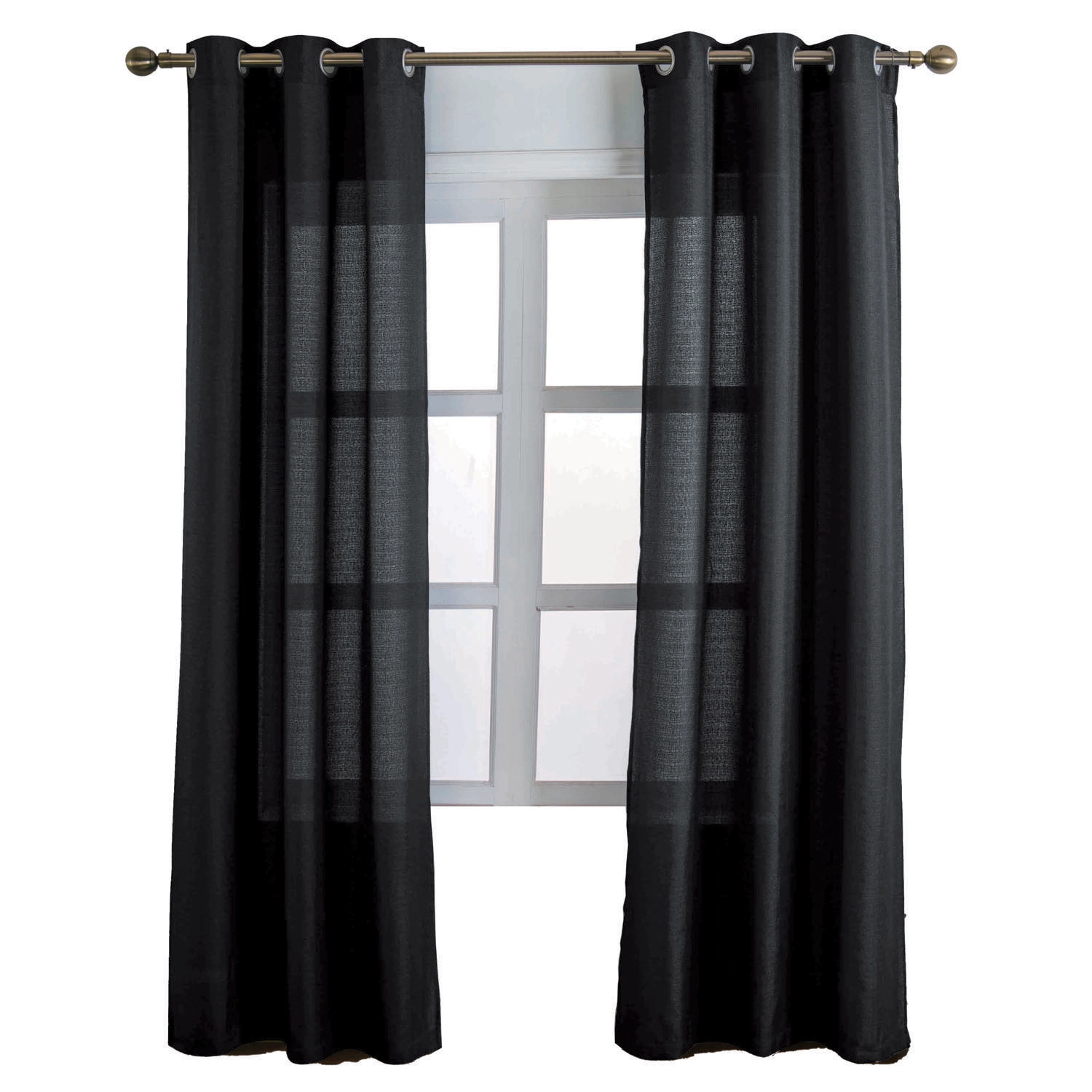 RT Designers Collection Cole Textured Grommet Room Darkening Curtain Panel 54" x 84" Black