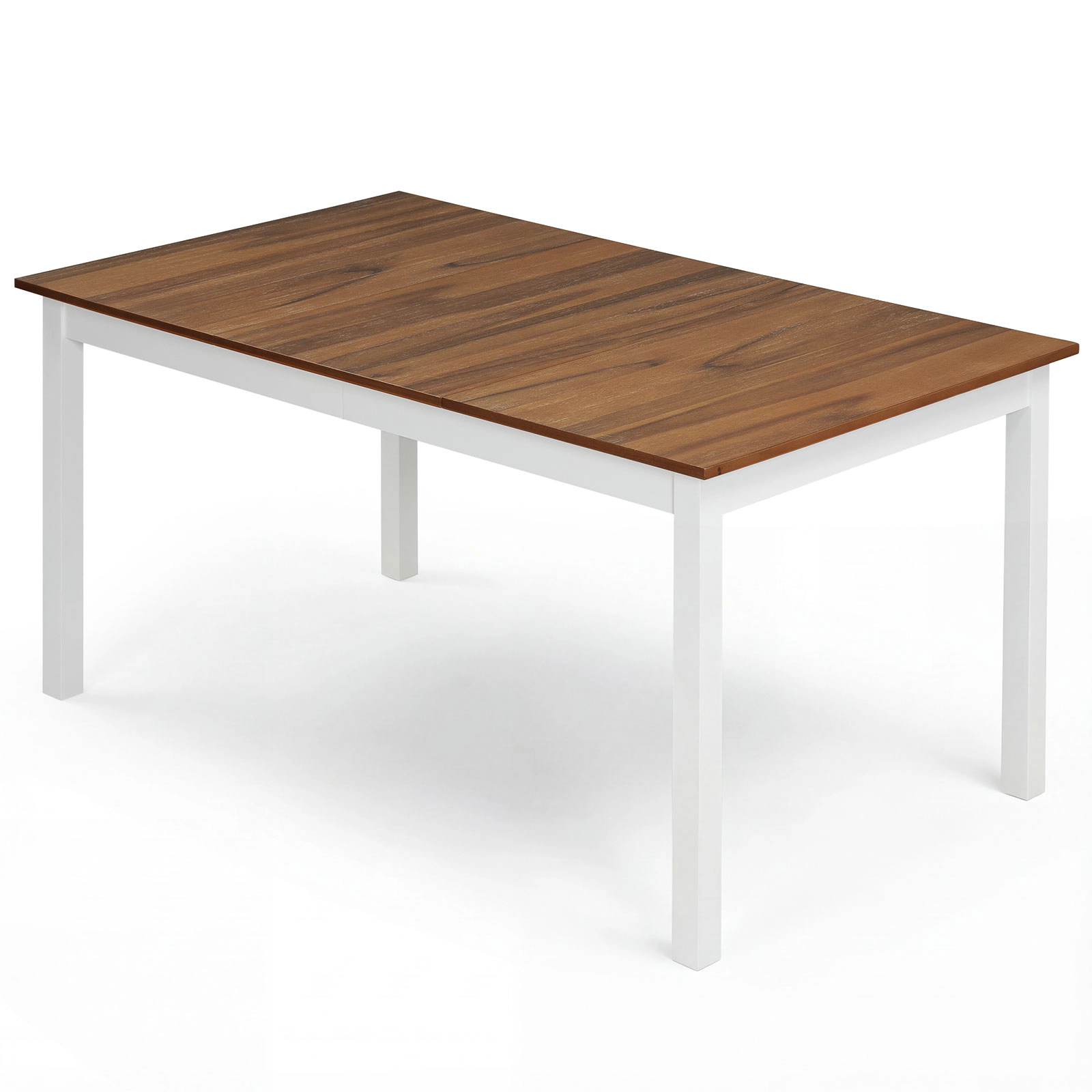 LJG 60 Inch Rectangular Dinner Table with Solid Rubber Wood Legs