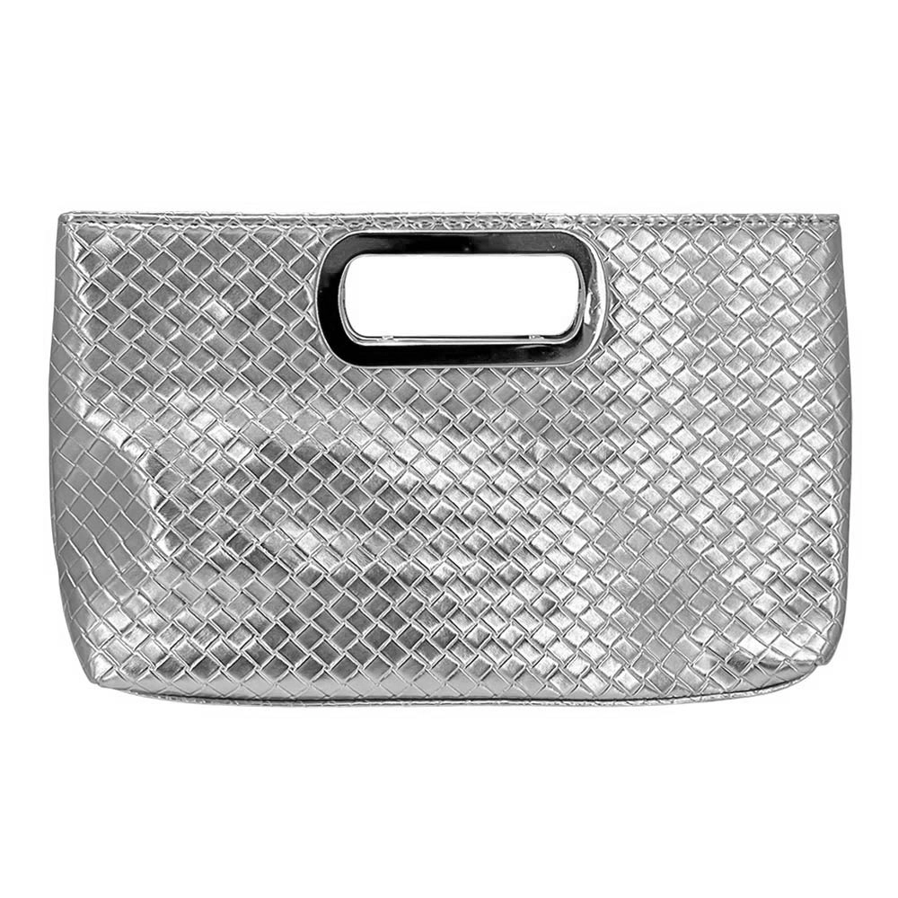 Fashnzfab Faux Leather Braided Evening Clutch Crossbody Bag