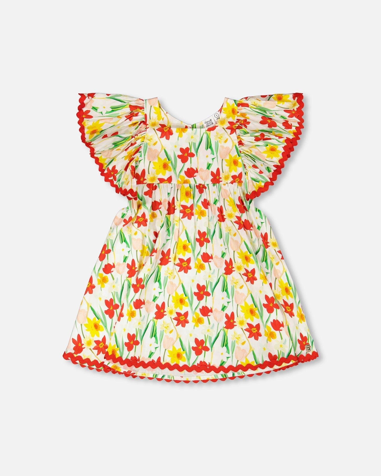 Deux par Girls Viscose Dress Daffodil Print