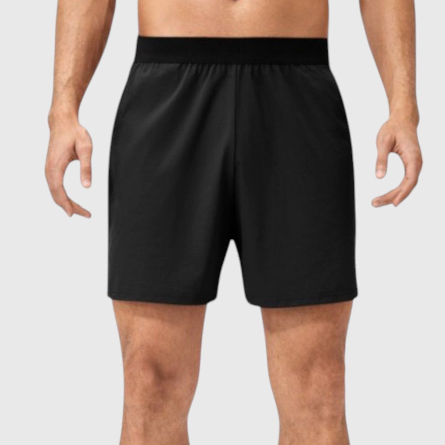 Anna-Kaci Men's Solid Color Pull-On Athletic Shorts with Elastic Waistband Lightweight Quick-Dry Fabric